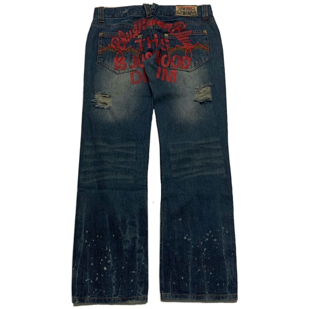Japanese Brand Blue Moon Blue Distressed Jeans Size US 34 / EU 50 - 1 Thumbnail