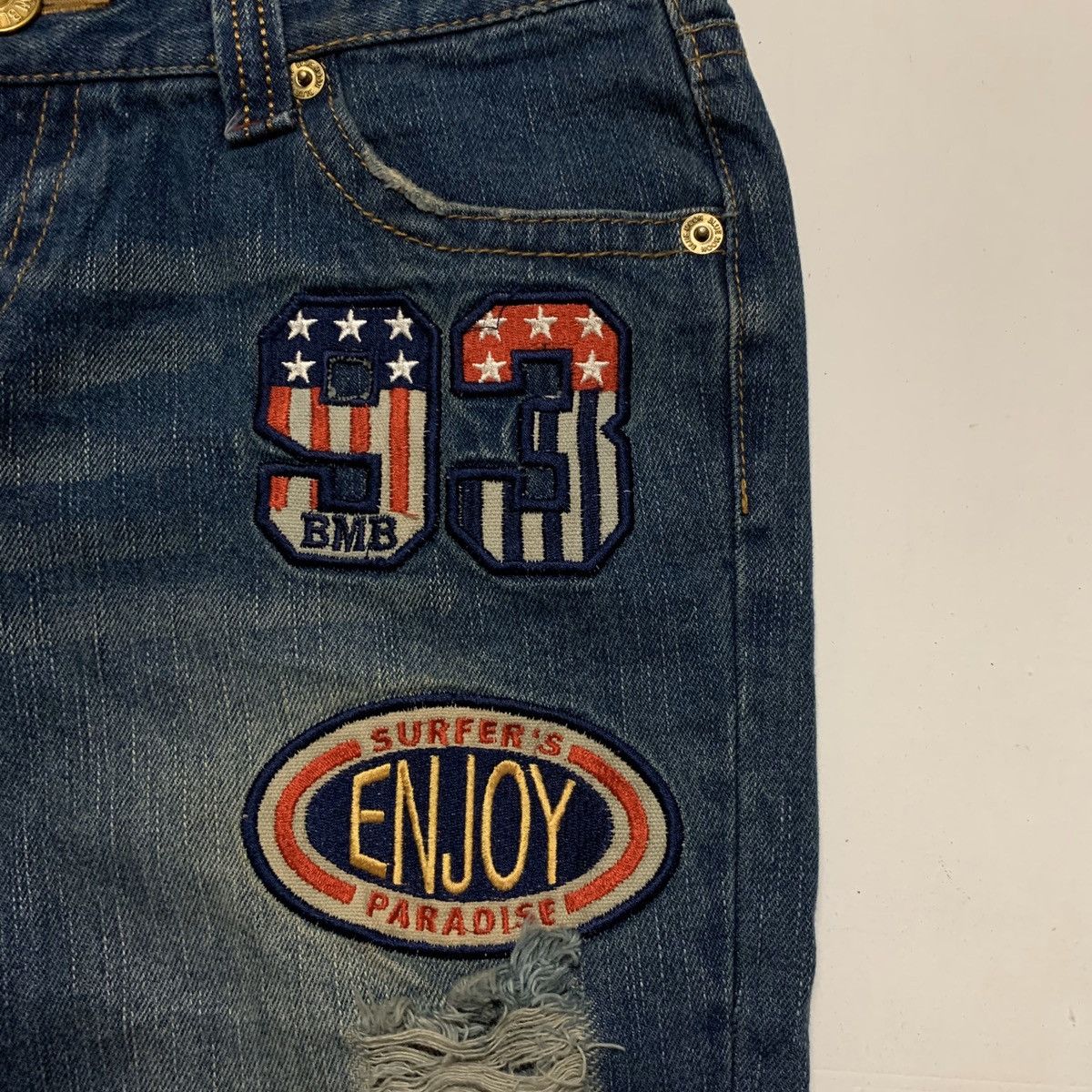 Japanese Brand Blue Moon Blue Distressed Jeans Size US 34 / EU 50 - 7 Thumbnail