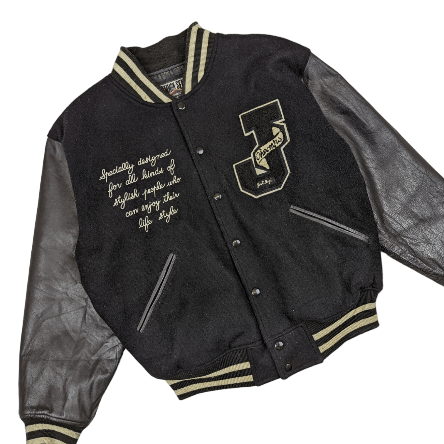BIGI COMMON SENSE Just Bigi Letterman Varsity Leather Jacket Size US M / EU 48-50 / 2 - 3 Thumbnail