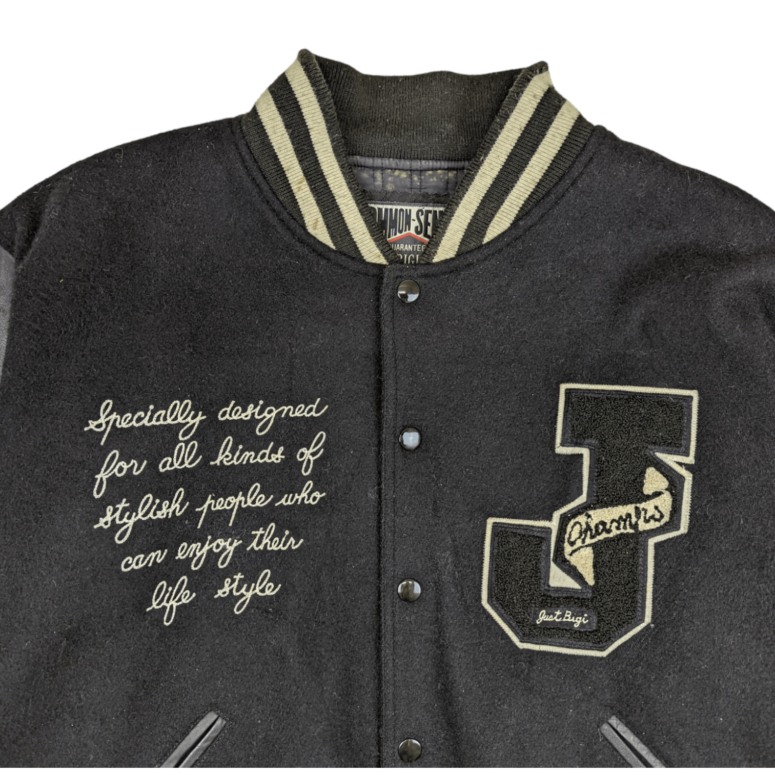 BIGI COMMON SENSE Just Bigi Letterman Varsity Leather Jacket Size US M / EU 48-50 / 2 - 4 Thumbnail
