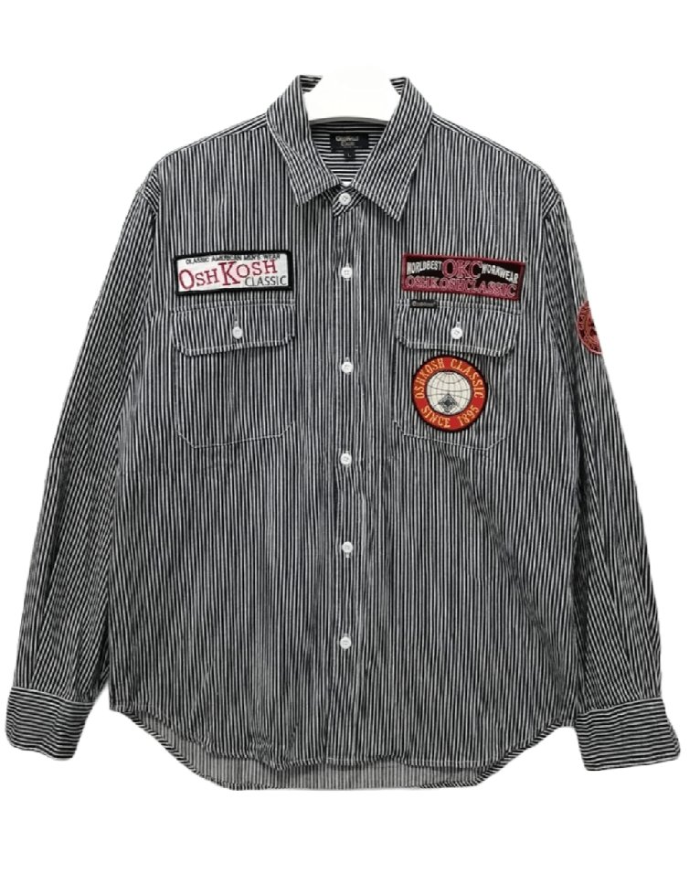 Oshkosh OSHKOSH Wabash Patches Denim Shirt Size US L / EU 52-54 / 3 - 1 Thumbnail
