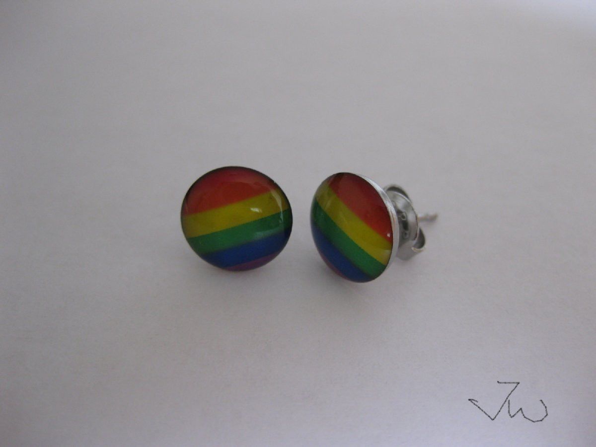 Jewelry Rainbow stainless steel Stud Earrings Size ONE SIZE - 1 Thumbnail