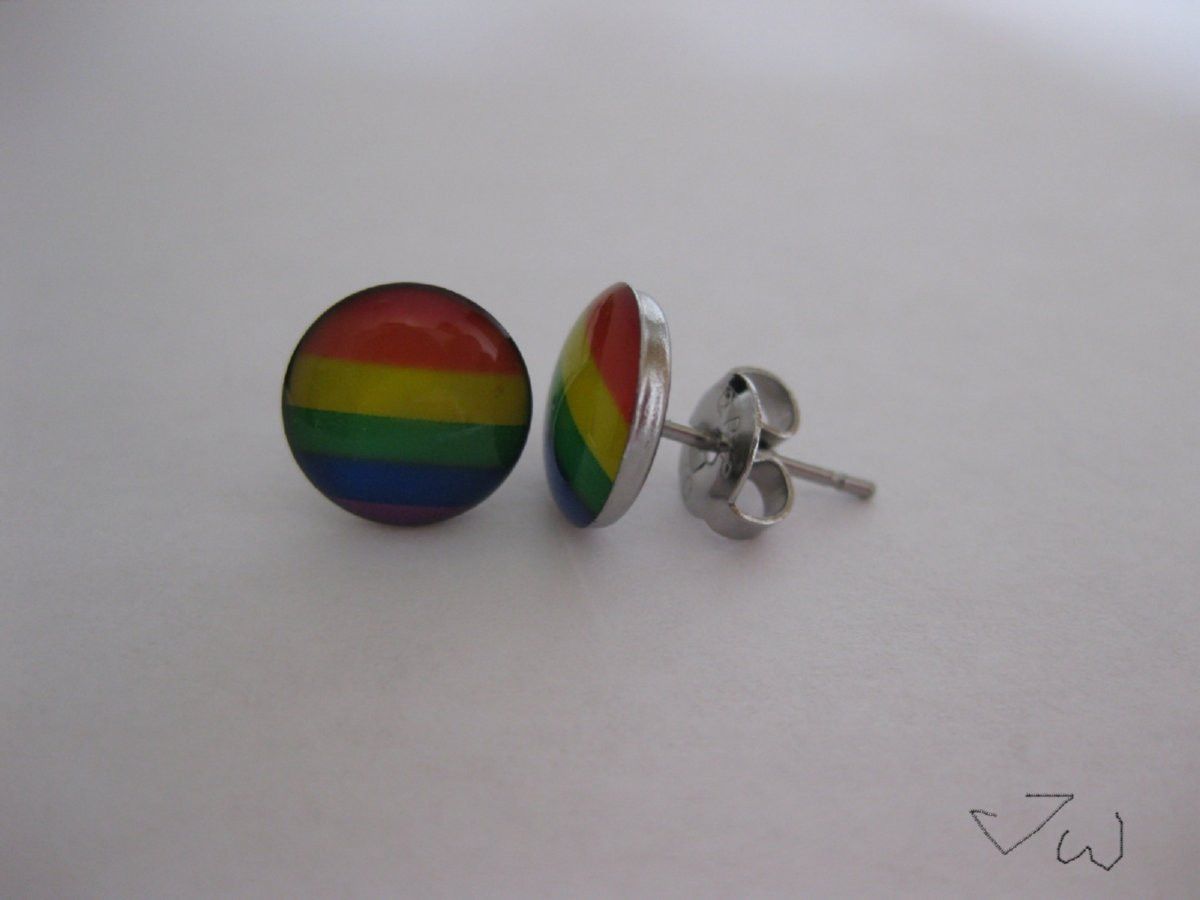 Jewelry Rainbow stainless steel Stud Earrings Size ONE SIZE - 2 Thumbnail
