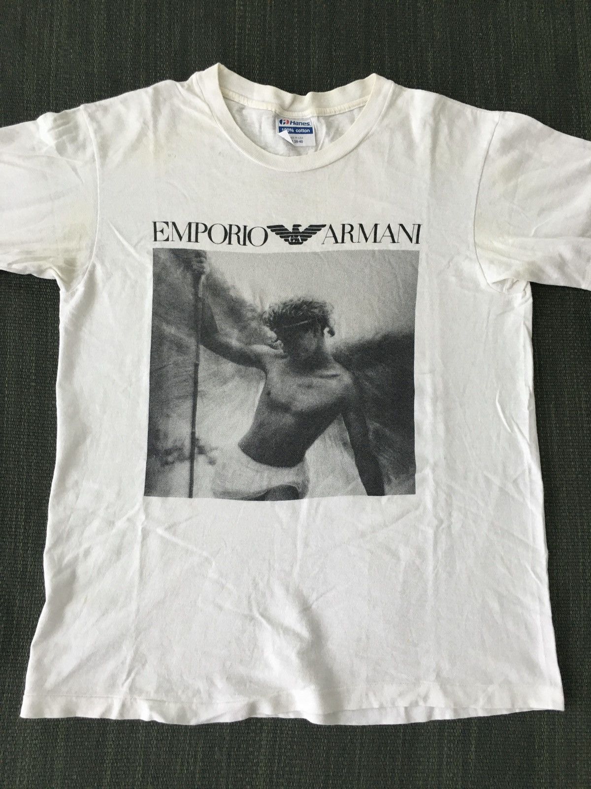 VINTAGE USA ARMANI ブルースウェーバー　フォトT Vintage 90s Emporio Armani Bruce Weber Photography Ads Shirt