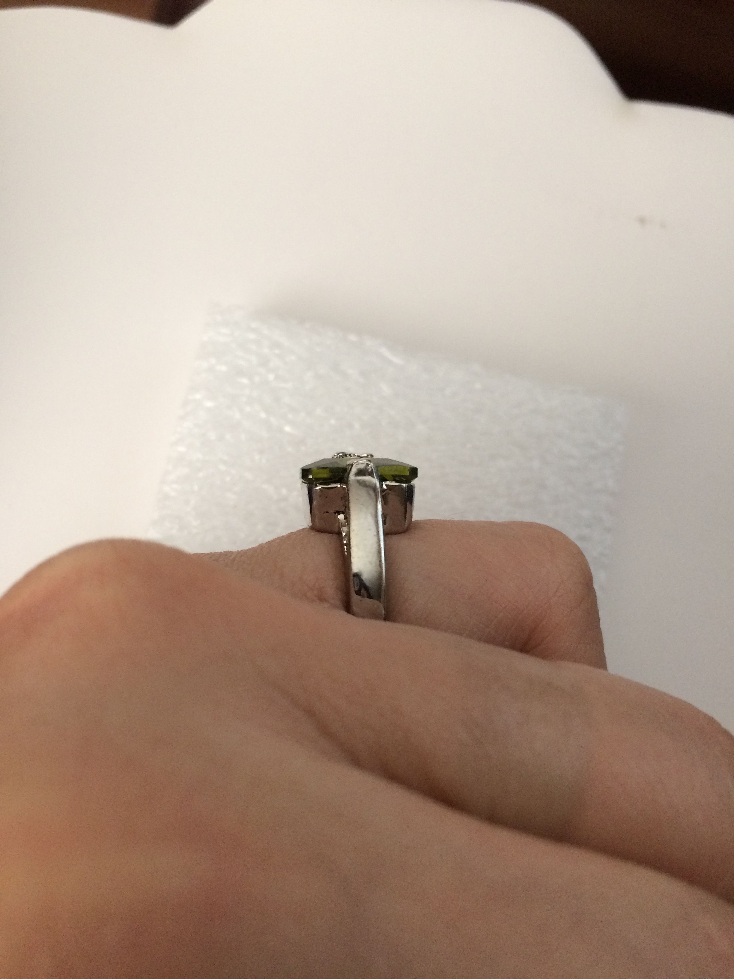 Jewelry Green CZ Ring - Size 9.5 Size ONE SIZE - 4 Thumbnail