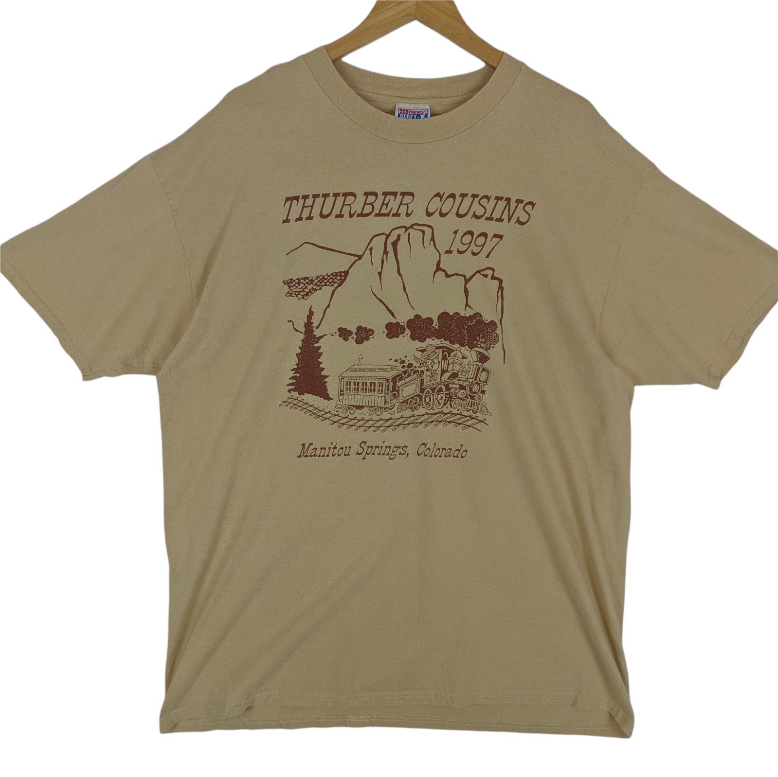 Hanes Vintage 90's THURBER COUSINS 1997 T-Shirt Size US XL / EU 56 / 4 - 2 Thumbnail