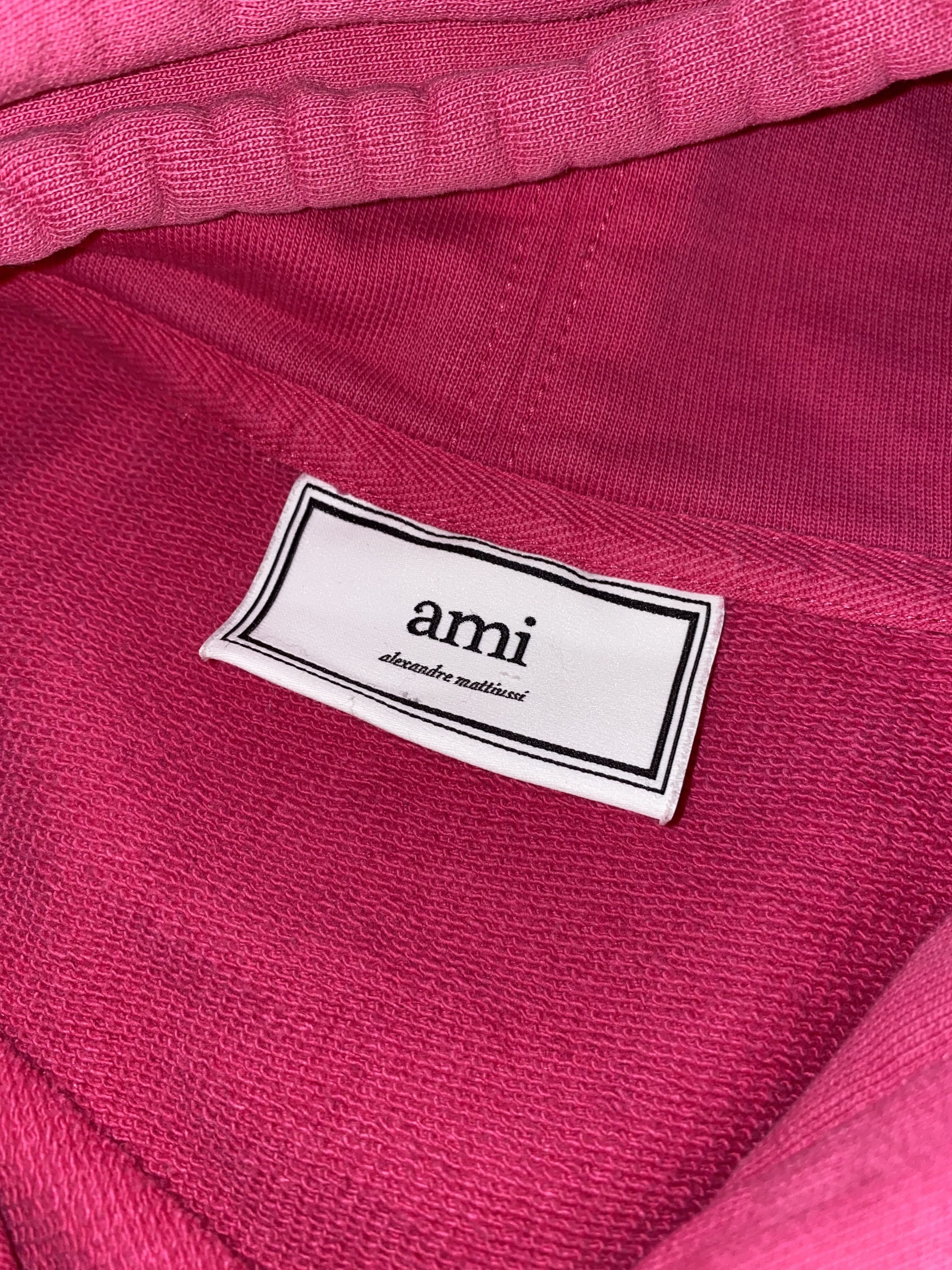 AMI AMI Heart Logo Pink Hoodie Size US L / EU 52-54 / 3 - 12 Thumbnail