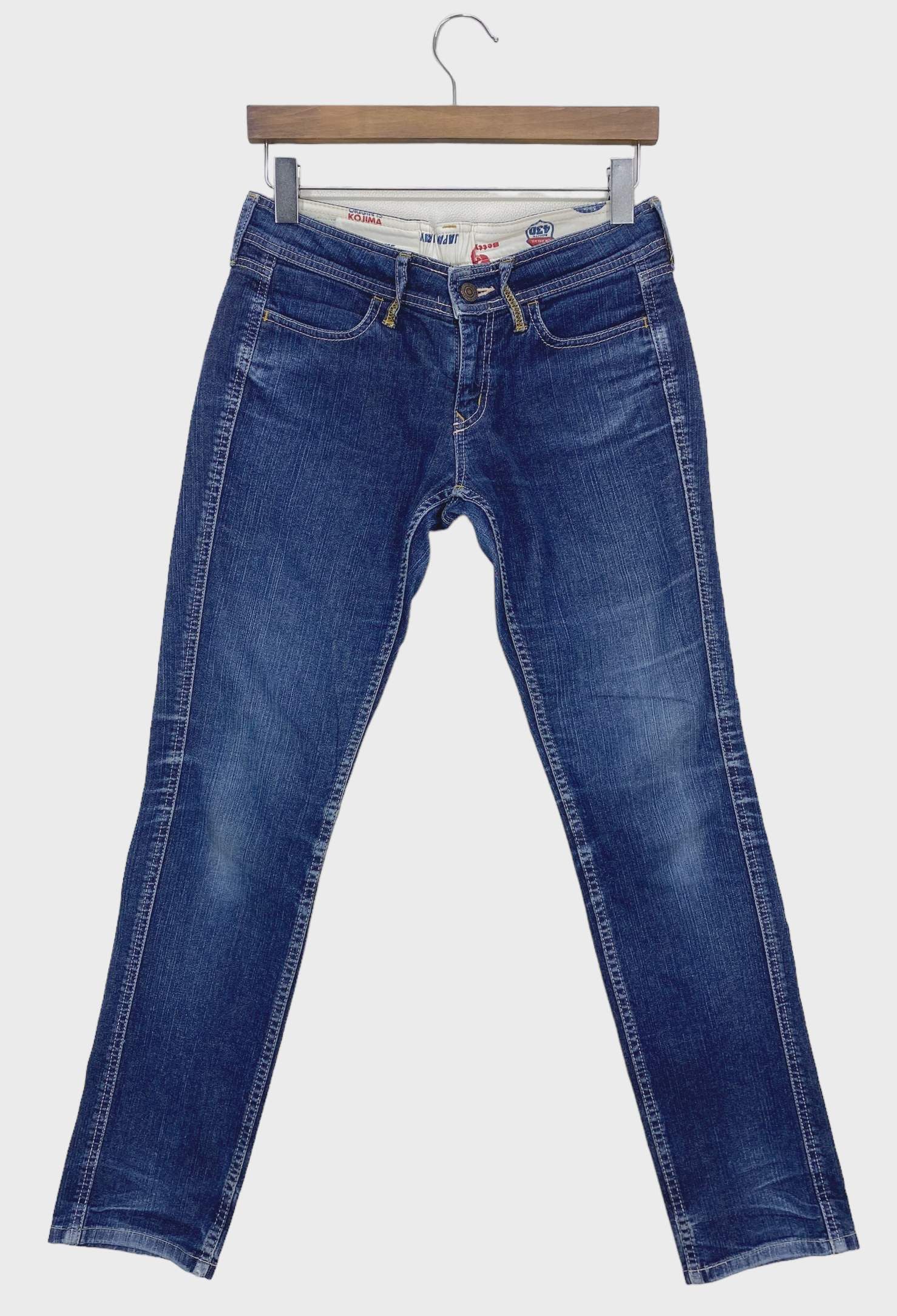 image of Distressed Denim Betty Smith Pants Japanese American Workwear in Blue, Women's (Size 29)