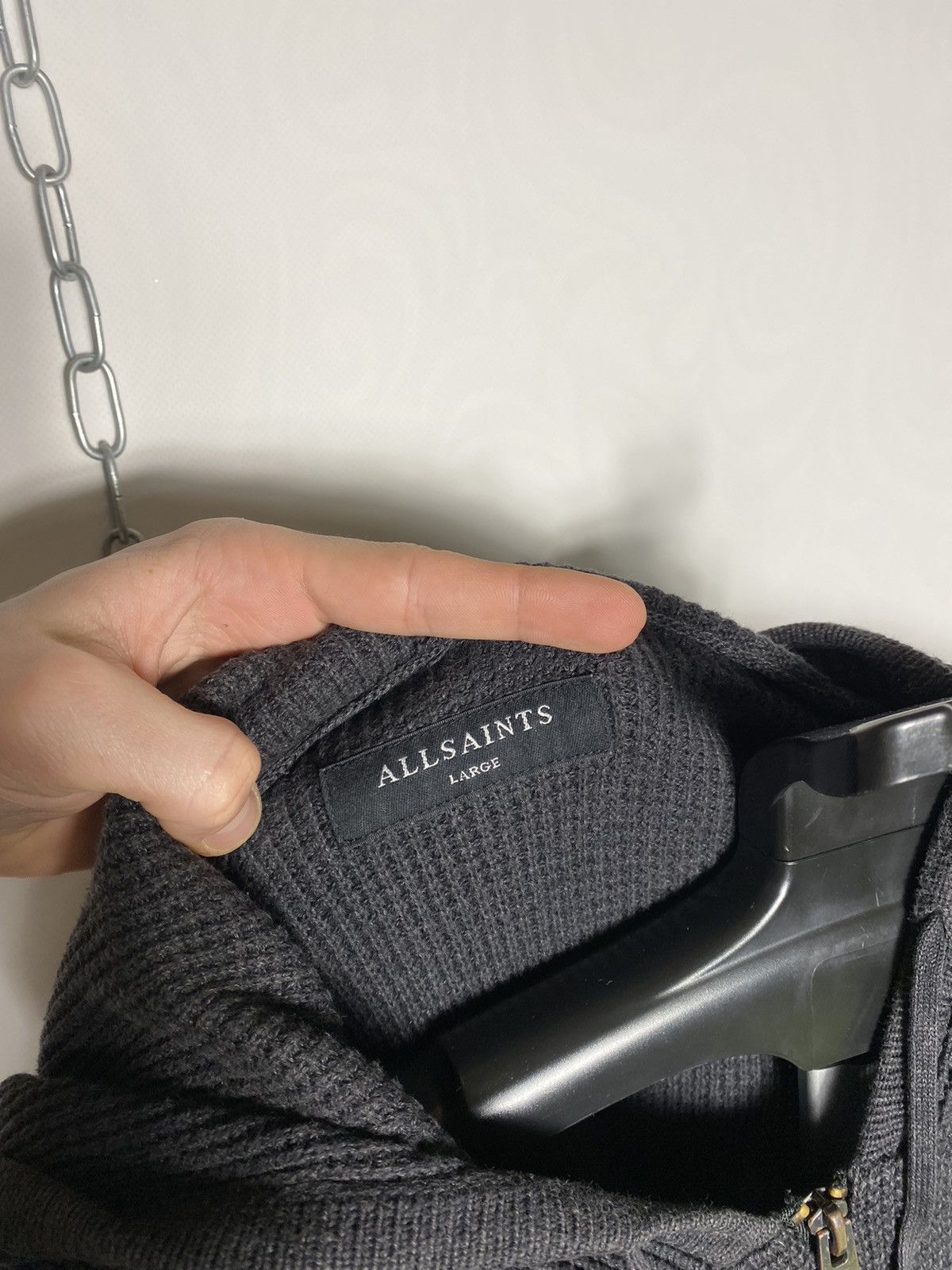 Allsaints Allsaints trias knit grey hoody hoodies size L Size US L / EU 52-54 / 3 - 6 Thumbnail