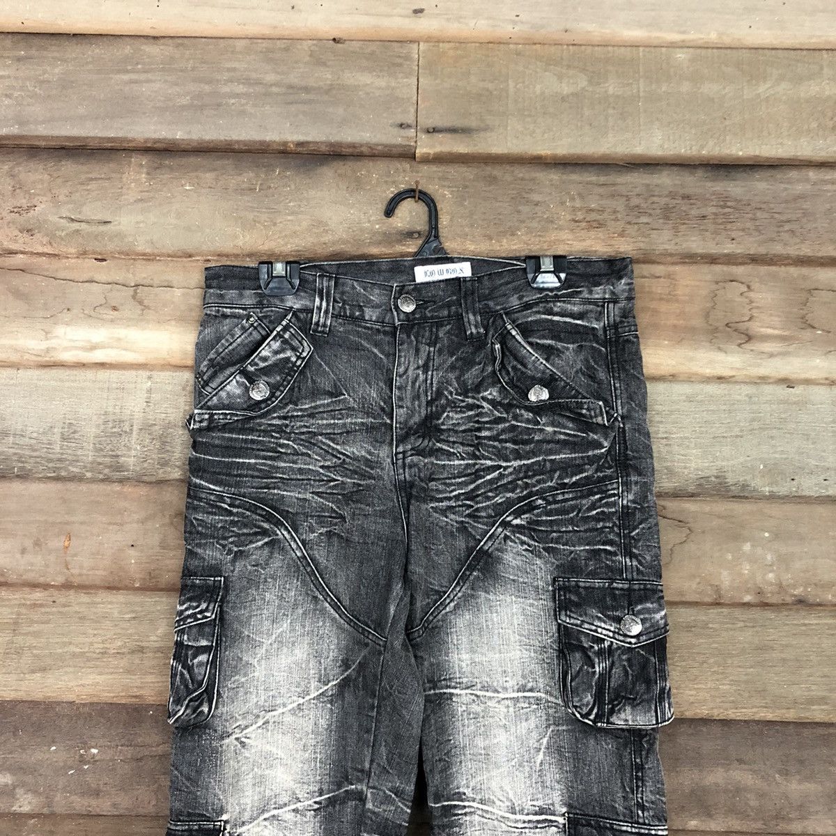Other Lowbox Black Multipocket Denim Jeans Cargo Pants #A016 Size US 32 / EU 48 - 2 Thumbnail