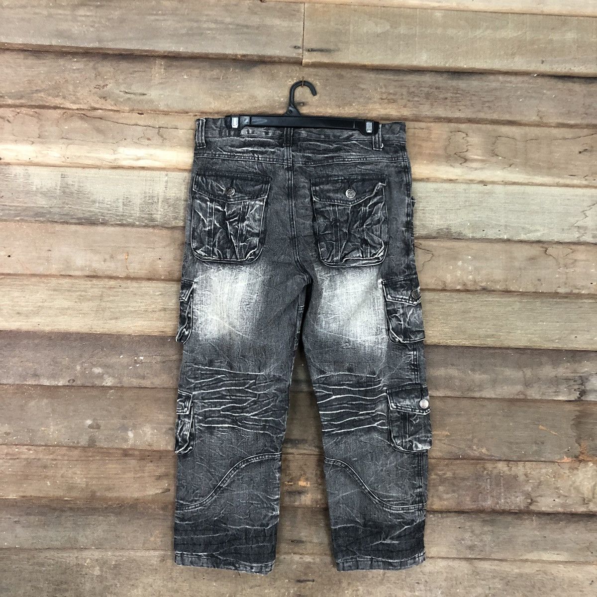 Other Lowbox Black Multipocket Denim Jeans Cargo Pants #A016 Size US 32 / EU 48 - 12 Thumbnail