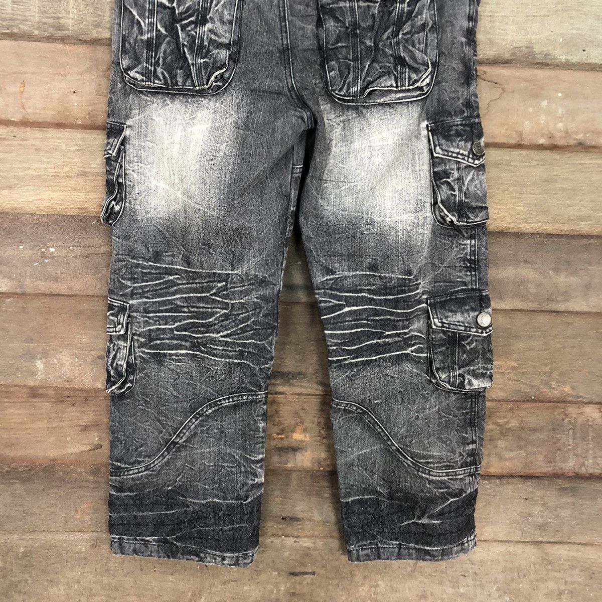 Other Lowbox Black Multipocket Denim Jeans Cargo Pants #A016 Size US 32 / EU 48 - 14 Thumbnail