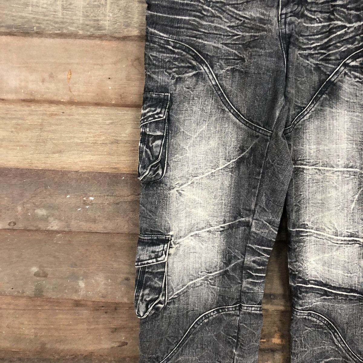 Other Lowbox Black Multipocket Denim Jeans Cargo Pants #A016 Size US 32 / EU 48 - 6 Thumbnail