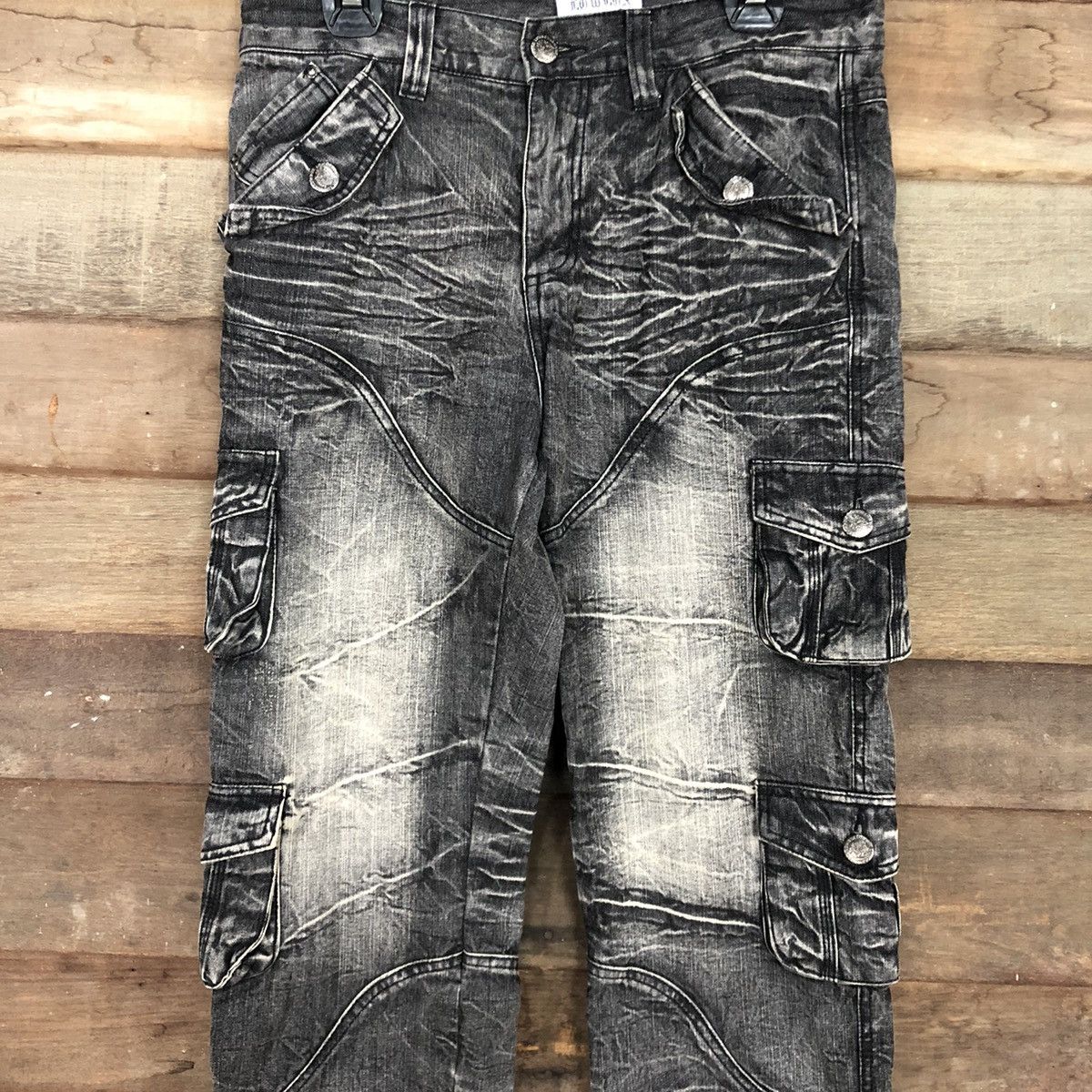 Other Lowbox Black Multipocket Denim Jeans Cargo Pants #A016 Size US 32 / EU 48 - 4 Thumbnail