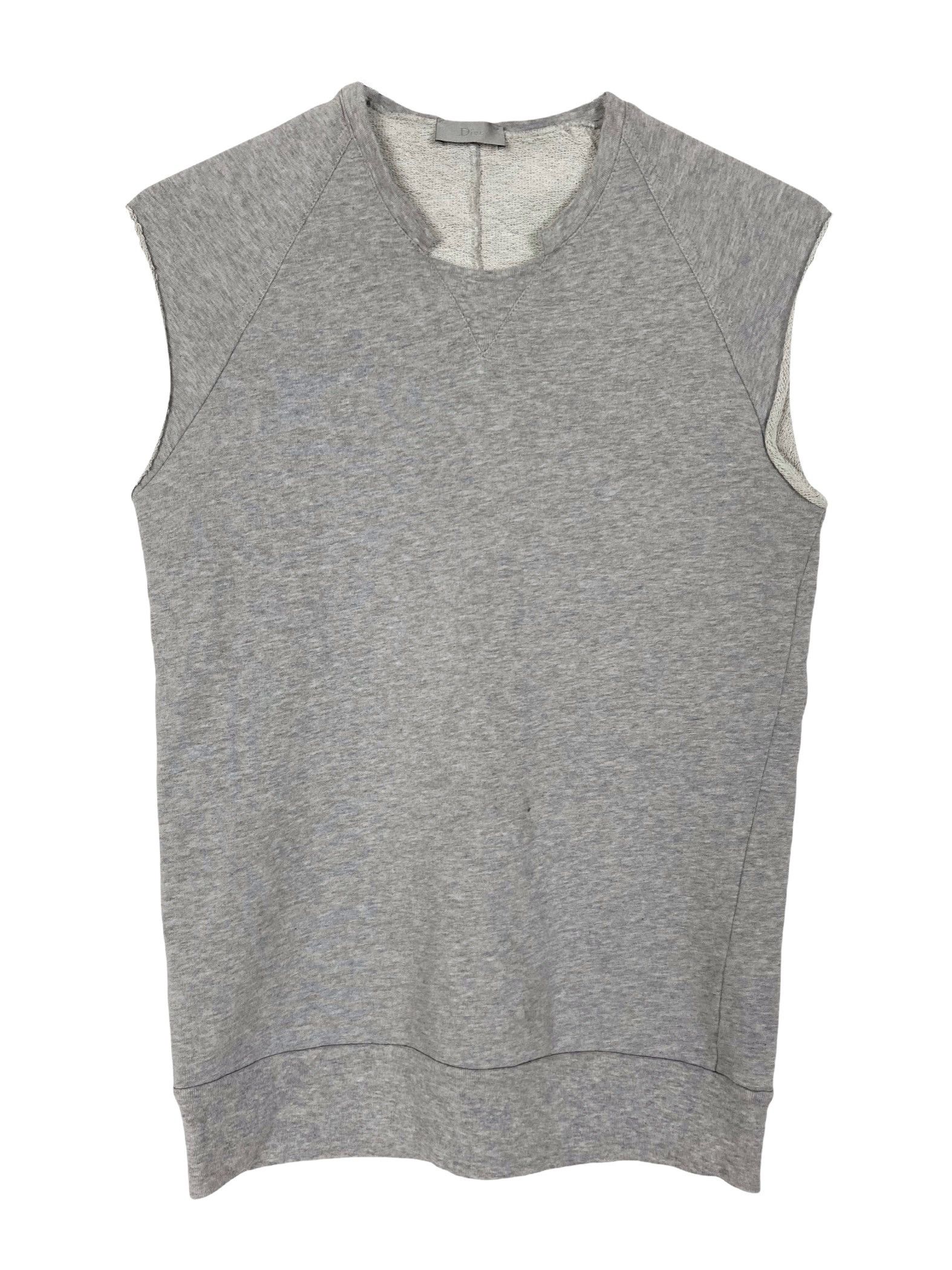 image of Dior x Hedi Slimane S/s 2005 Sleeveless Sweatshirt (Ss05, Crewneck, Homme) in Grey, Men's (Size XS)