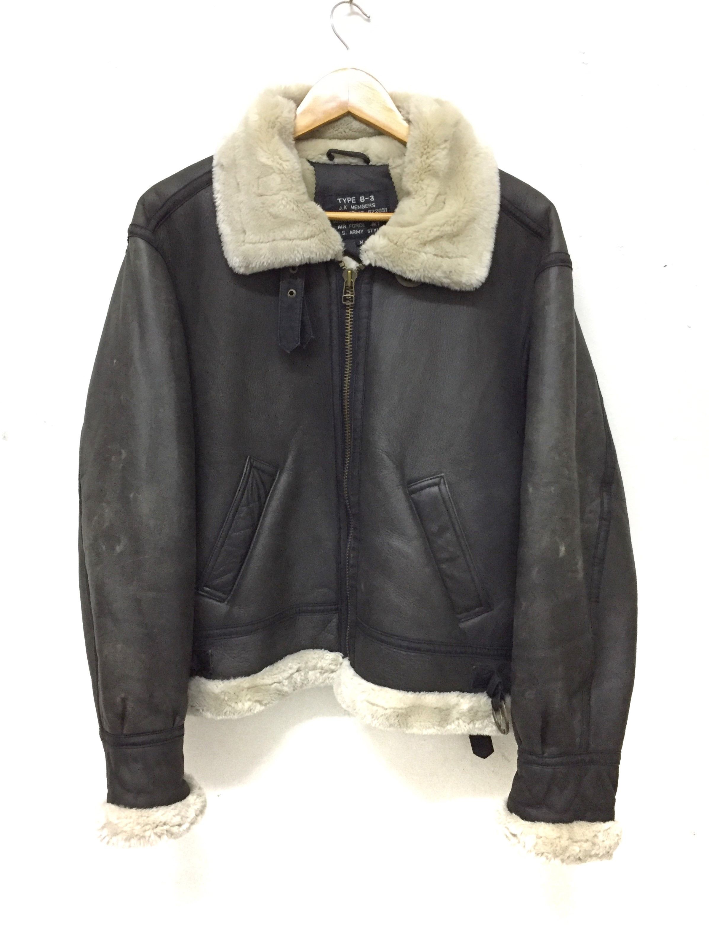 Leather Vtg shearling military jacket B3 heavy jacket coat Size US M / EU 48-50 / 2 - 2 Thumbnail