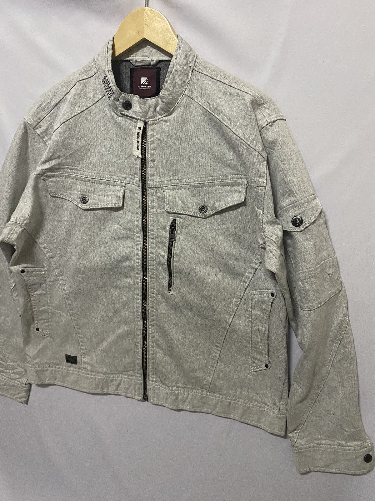Other × Vintage (H) I’Z FRONTIER WHITE BIKE DENIM JACKET Size US M / EU 48-50 / 2 - 2 Thumbnail