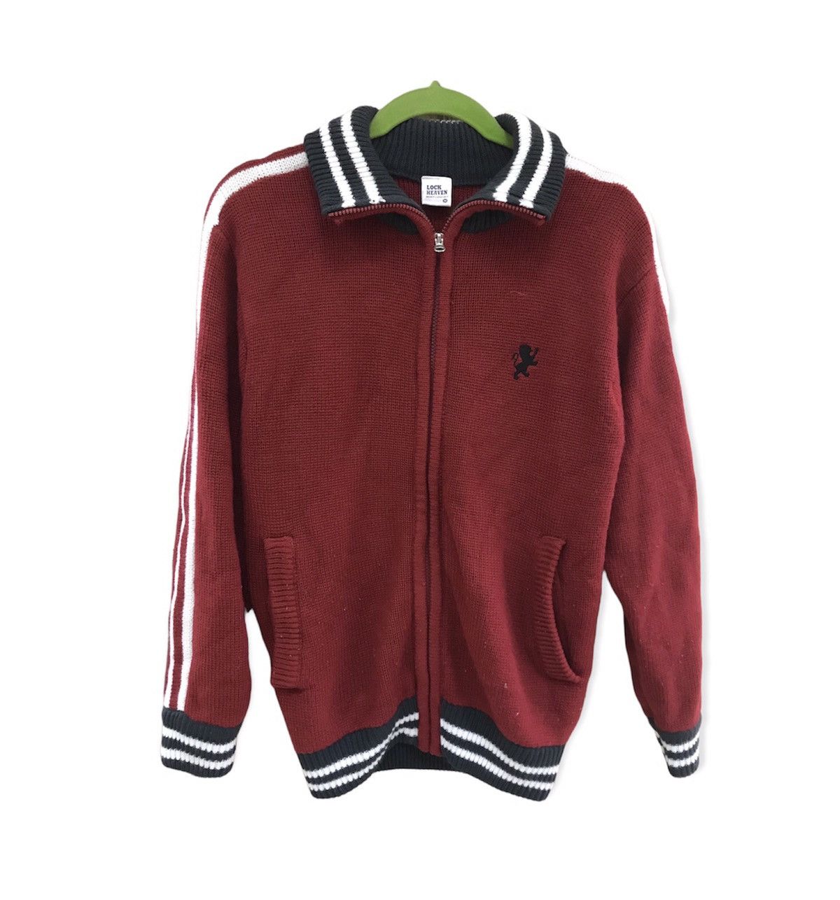 image of Vintage x Winter Session Lock Heaven Meticulous Knit Zipper Sweater in Red, Men's (Size Medium)