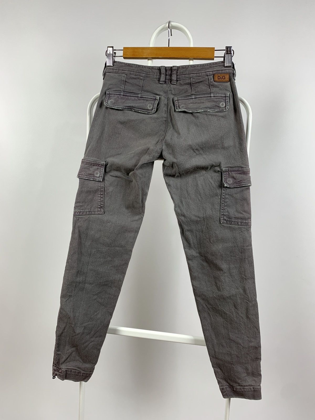 Dolce & Gabbana Vintage Dolce&Gabbana Women’s Faded Grey Cargo Denim Pants Size 26" / US 2 / IT 38 - 2 Thumbnail