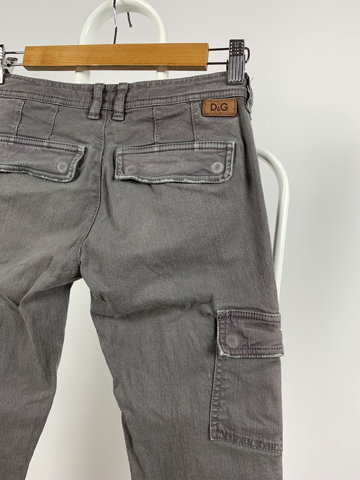 Dolce & Gabbana Vintage Dolce&Gabbana Women’s Faded Grey Cargo Denim Pants Size 26" / US 2 / IT 38 - 8 Thumbnail
