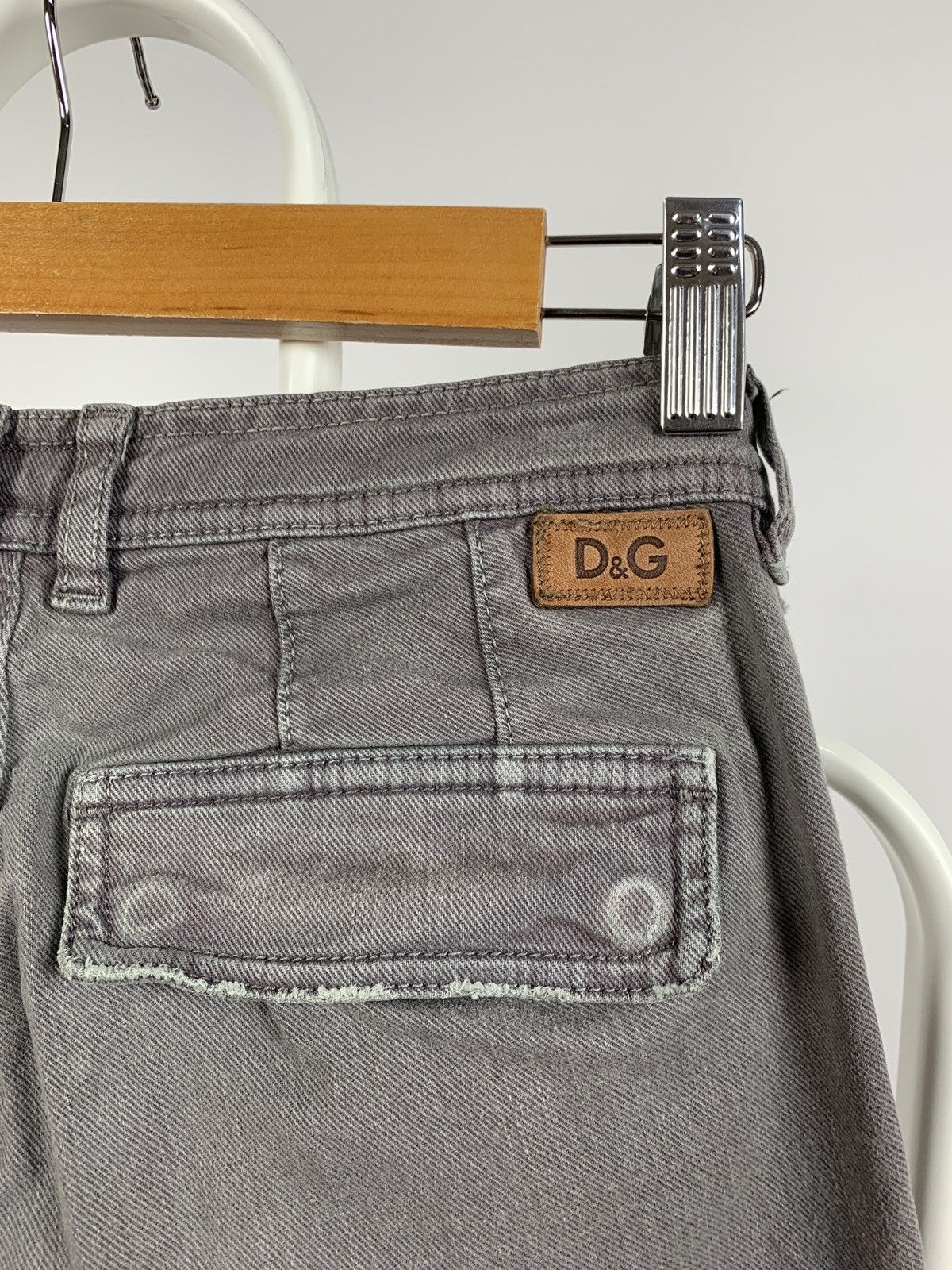 Dolce & Gabbana Vintage Dolce&Gabbana Women’s Faded Grey Cargo Denim Pants Size 26" / US 2 / IT 38 - 10 Thumbnail