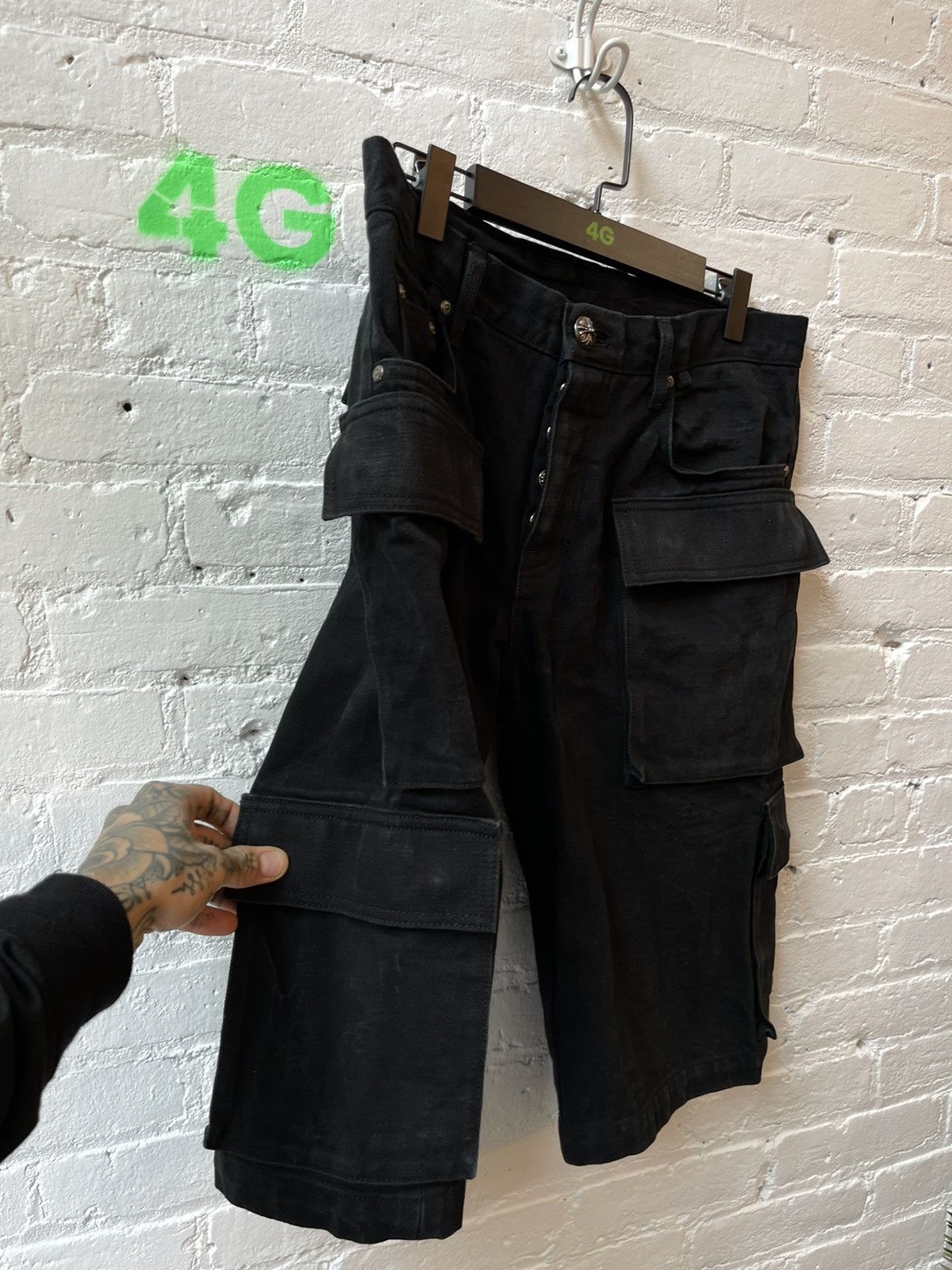 Chrome Hearts Chrome Hearts DOUBLE Cargo Fatigue Denim Jean Shorts SZ 34 Size US 34 / EU 50 - 9 Thumbnail