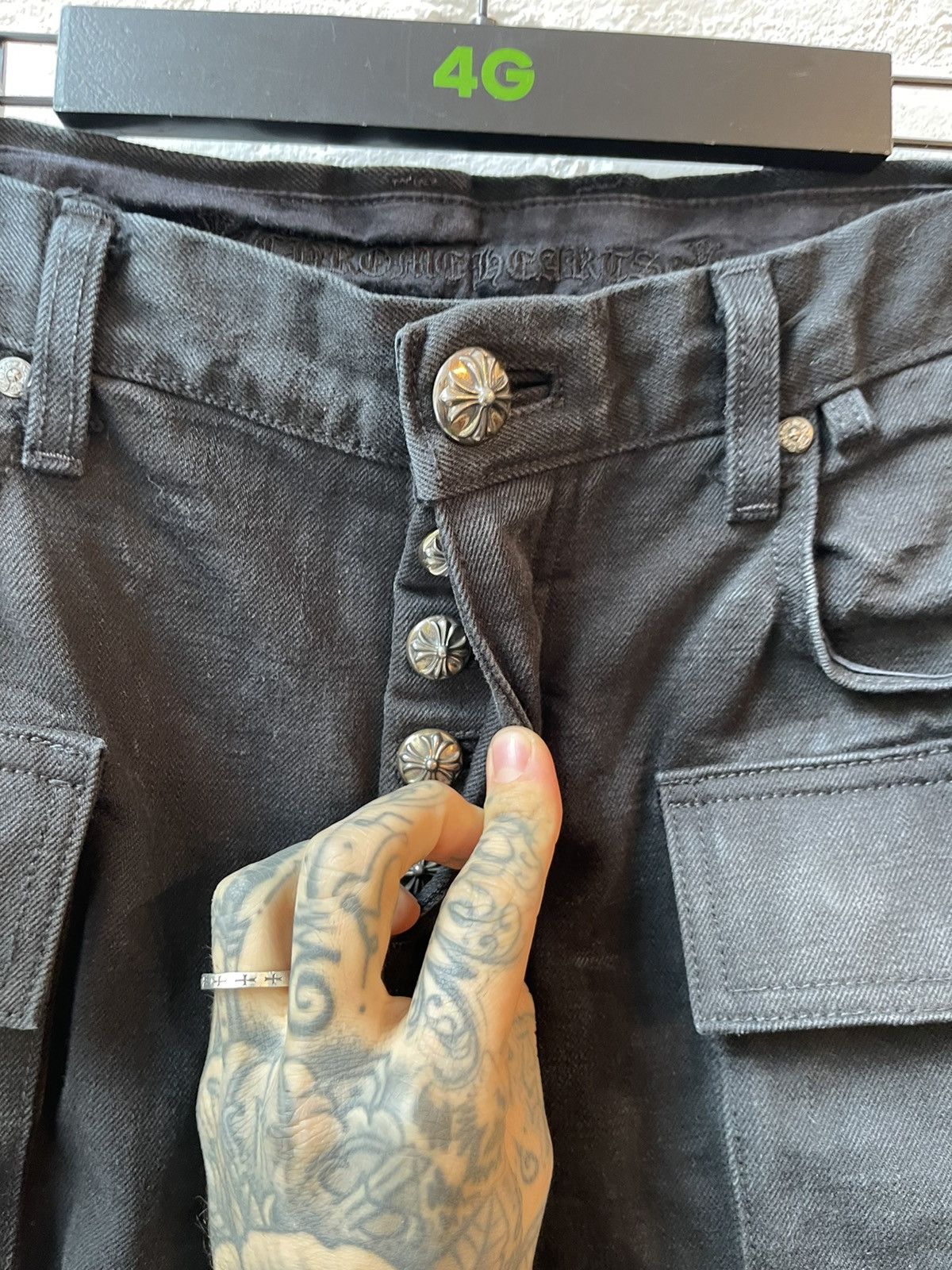 Chrome Hearts Chrome Hearts DOUBLE Cargo Fatigue Denim Jean Shorts SZ 34 Size US 34 / EU 50 - 4 Thumbnail