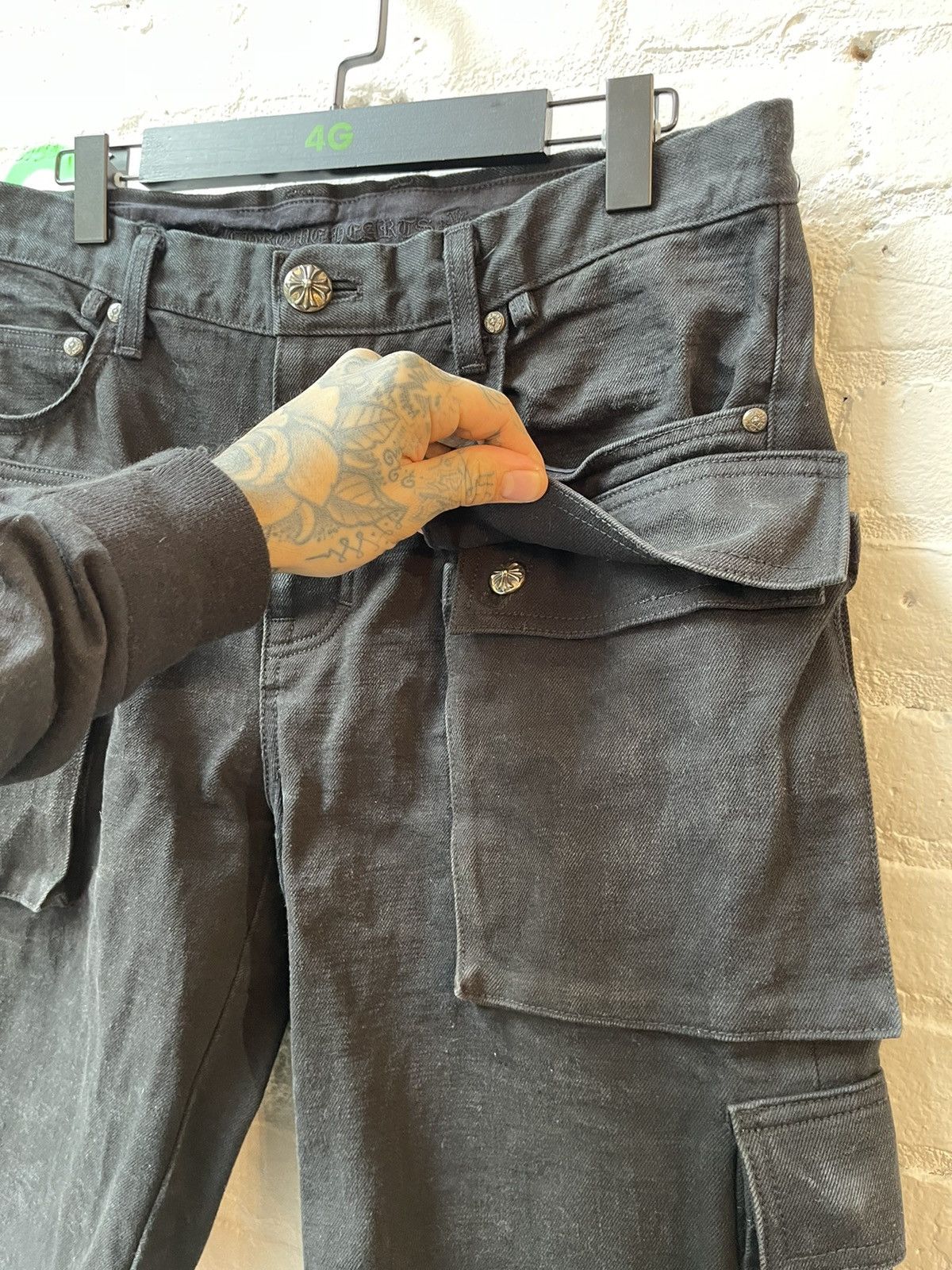 Chrome Hearts Chrome Hearts DOUBLE Cargo Fatigue Denim Jean Shorts SZ 34 Size US 34 / EU 50 - 3 Thumbnail