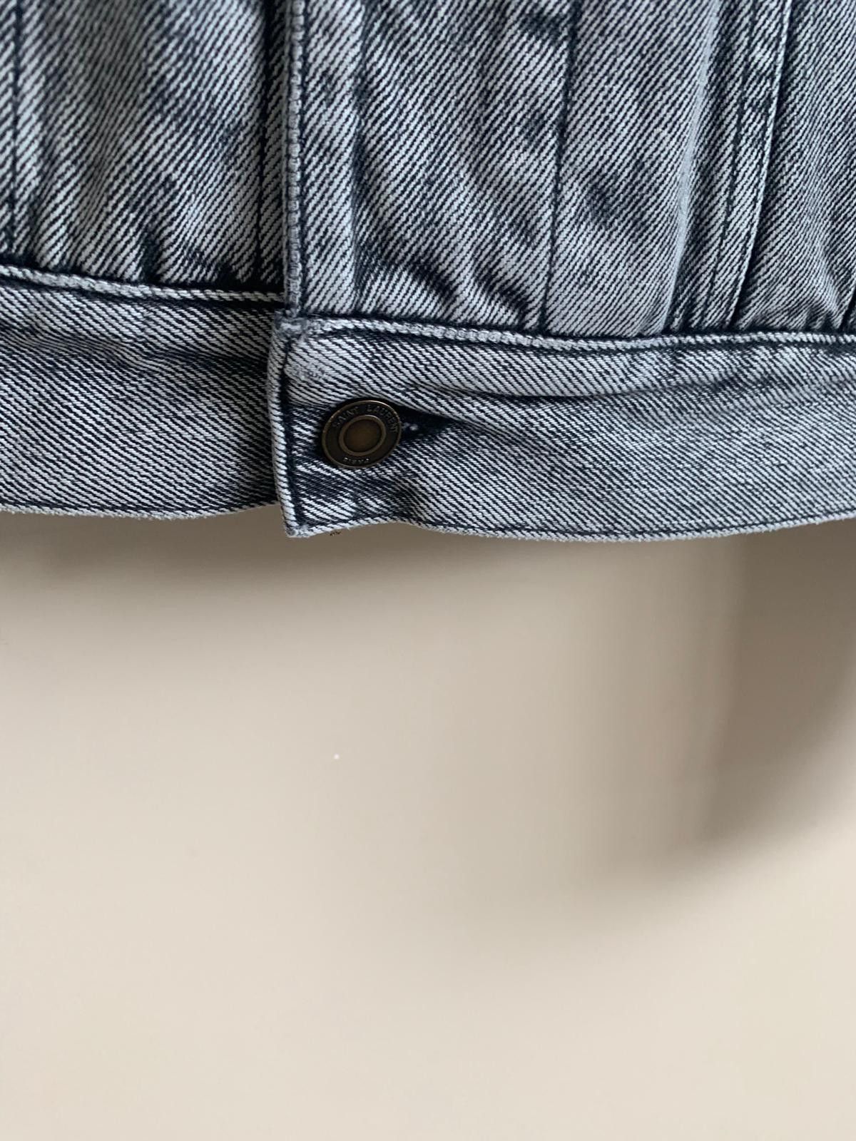 Saint Laurent Paris Denim Shearling Trucker in Light Black Size US XXS / EU 40 - 6 Thumbnail