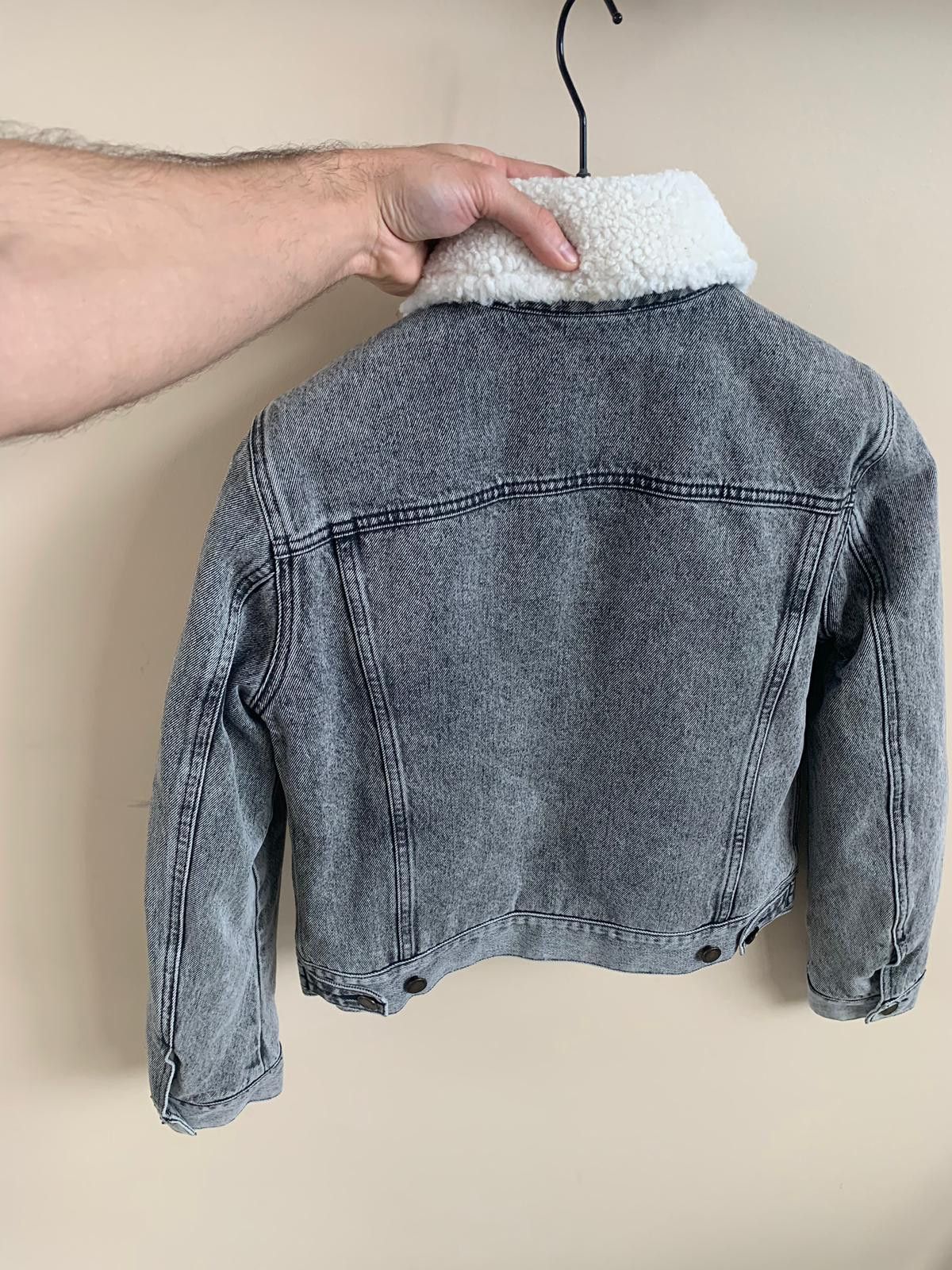 Saint Laurent Paris Denim Shearling Trucker in Light Black Size US XXS / EU 40 - 16 Thumbnail