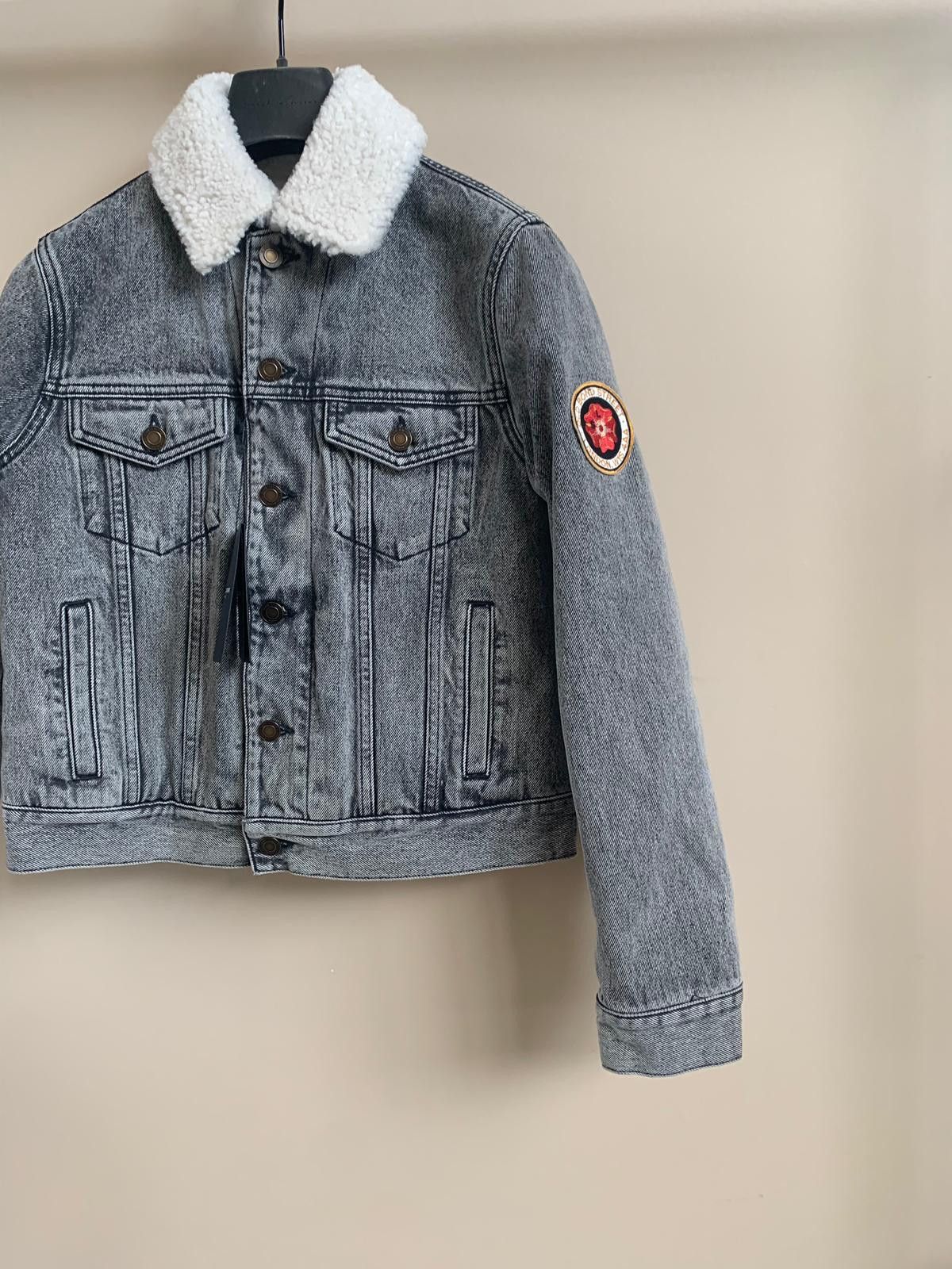 Saint Laurent Paris Denim Shearling Trucker in Light Black Size US XXS / EU 40 - 7 Thumbnail