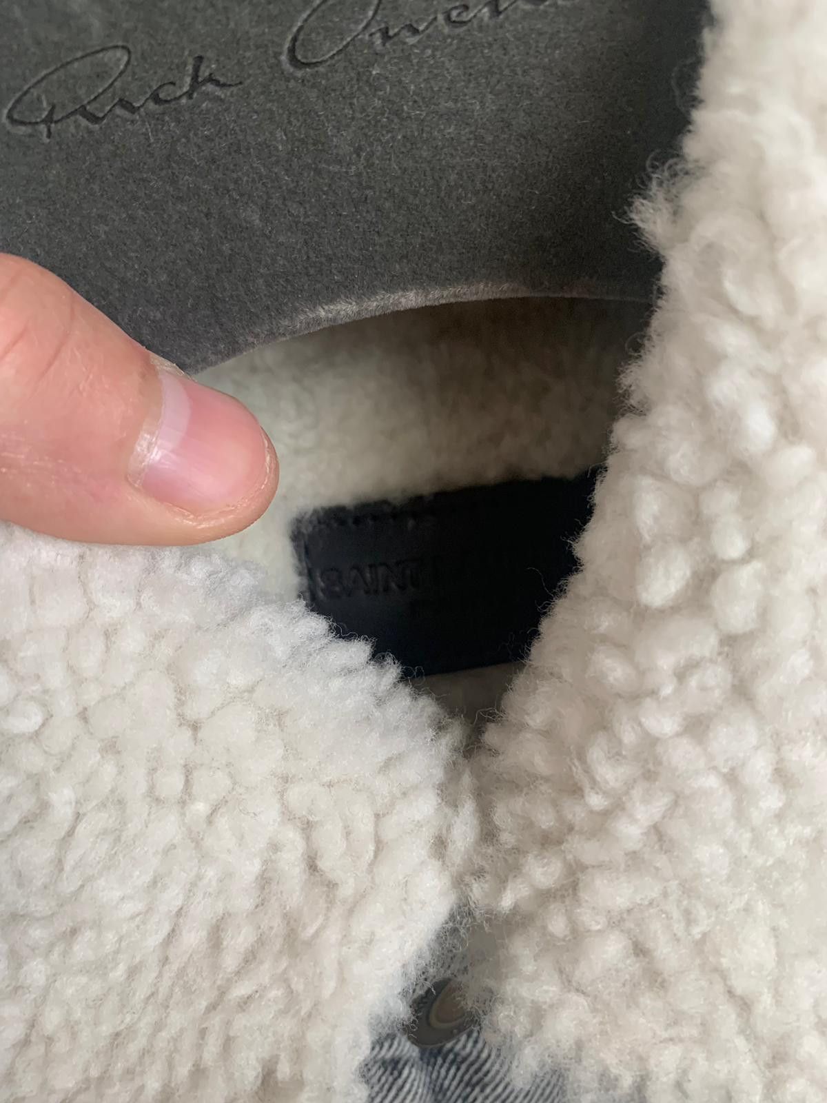 Saint Laurent Paris Denim Shearling Trucker in Light Black Size US XXS / EU 40 - 12 Thumbnail