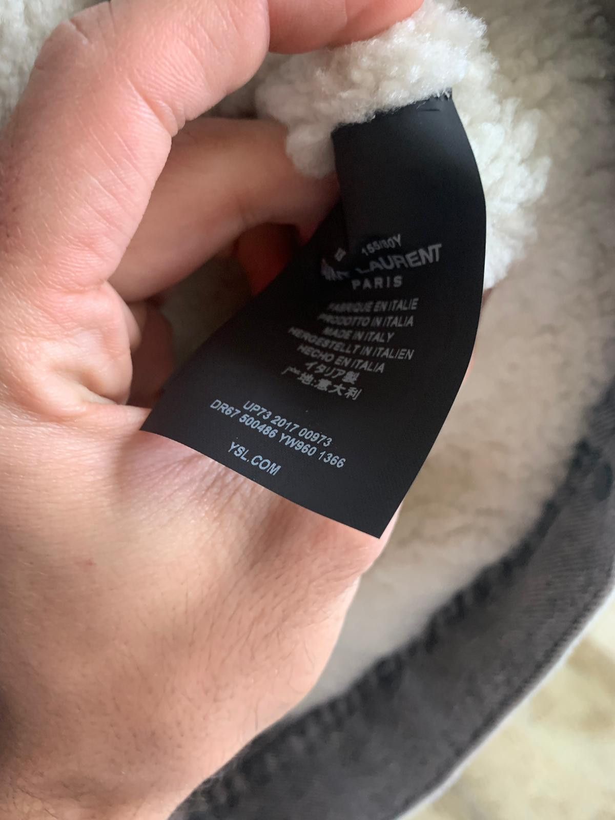 Saint Laurent Paris Denim Shearling Trucker in Light Black Size US XXS / EU 40 - 15 Thumbnail