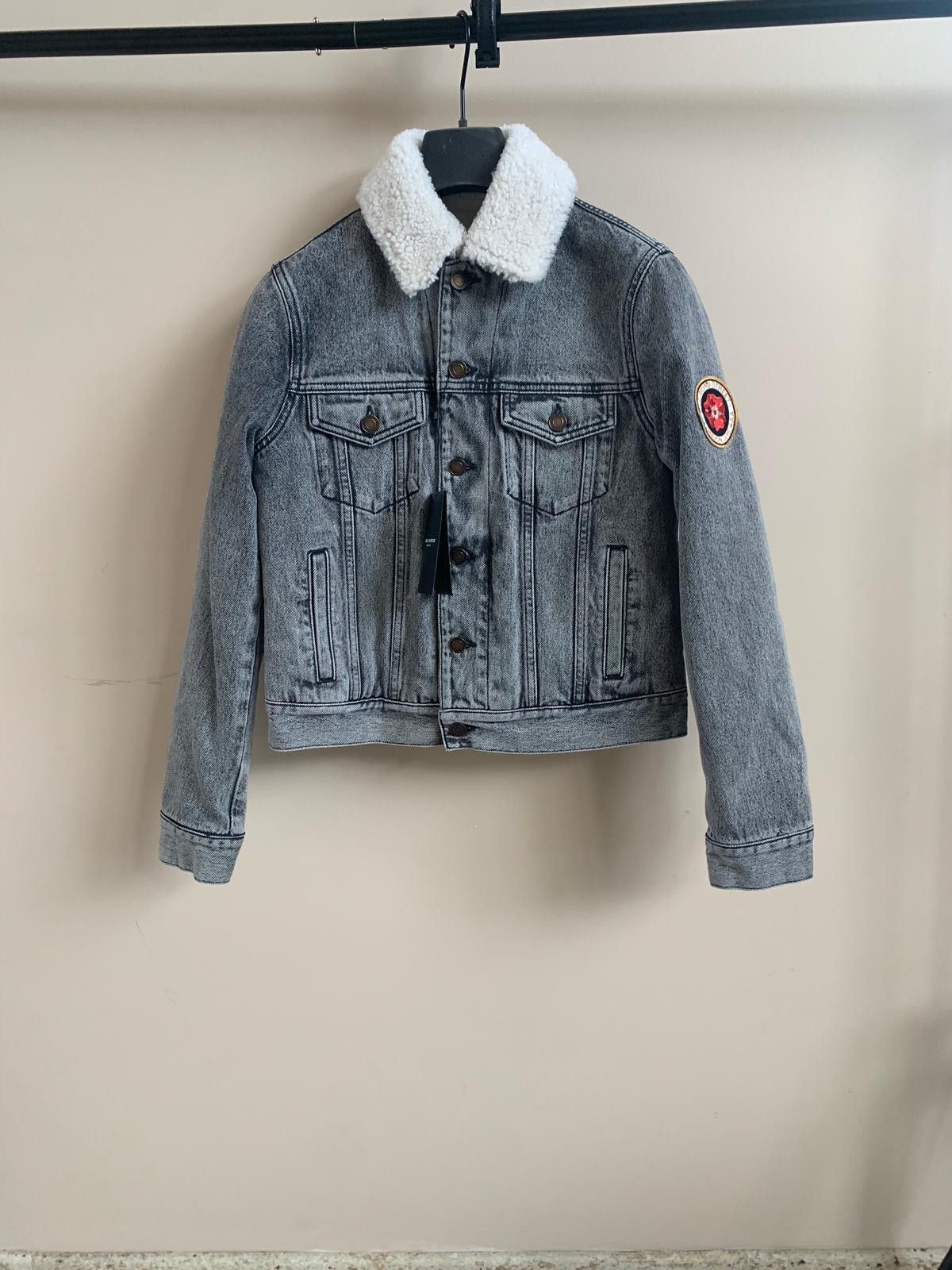 Saint Laurent Paris Denim Shearling Trucker in Light Black Size US XXS / EU 40 - 2 Thumbnail