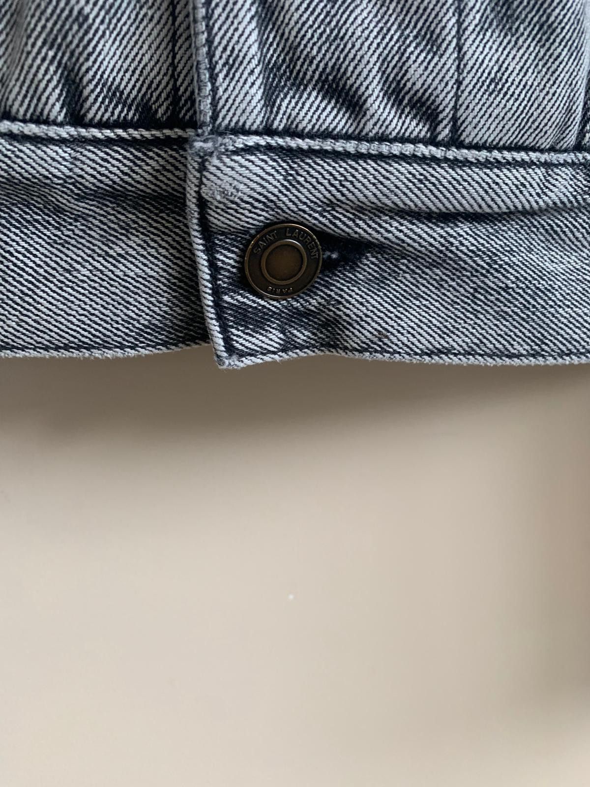 Saint Laurent Paris Denim Shearling Trucker in Light Black Size US XXS / EU 40 - 5 Thumbnail