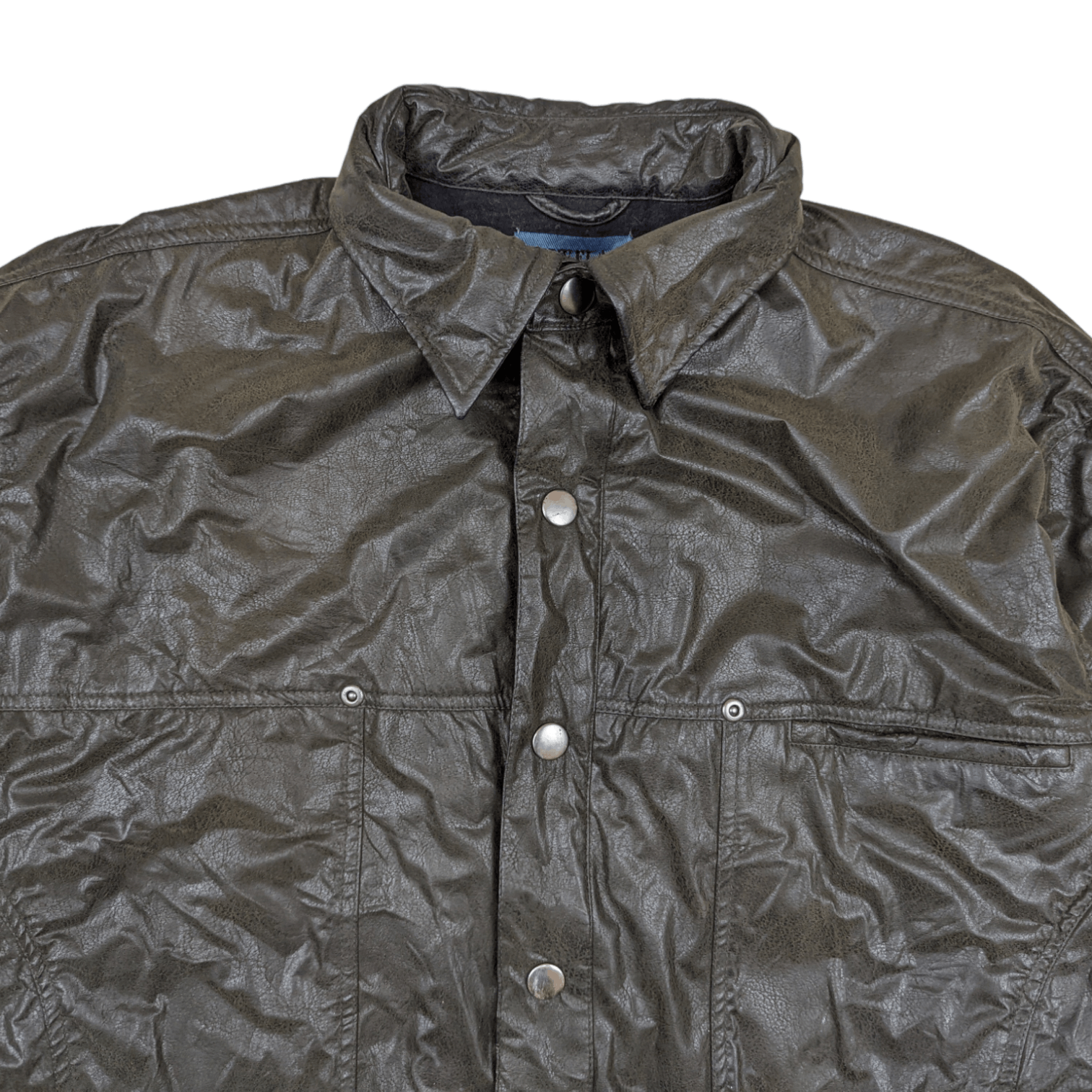 Japanese Brand Japan NAVY FLAG Synthetic Leather Button Up Shirt Jacket Size US S / EU 44-46 / 1 - 4 Thumbnail