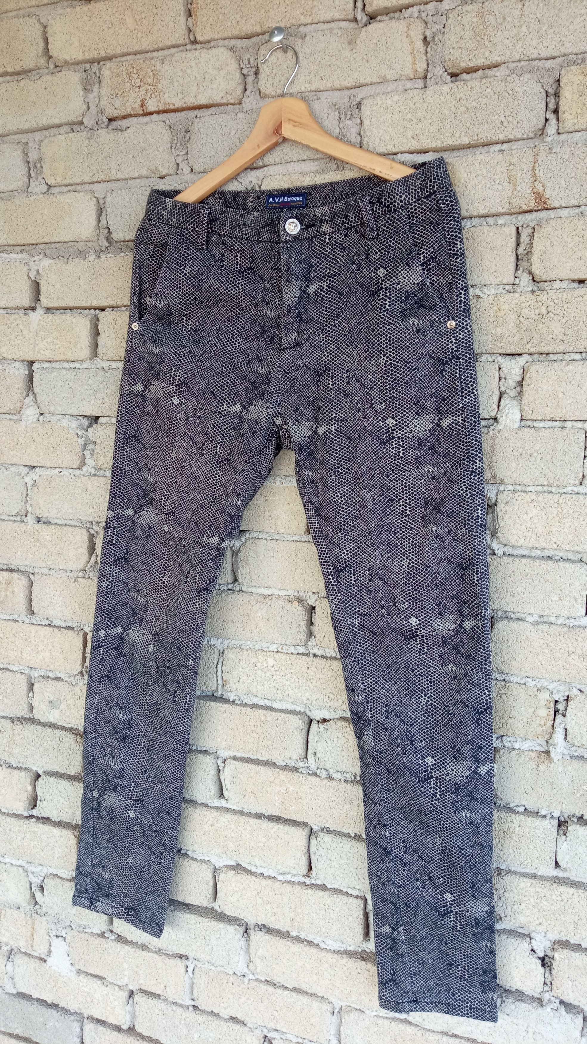 Japanese Brand × Vintage 🔥🔥AVH Baroque Full Print Snake Skin Printed Jeans Size US 31 - 3 Thumbnail