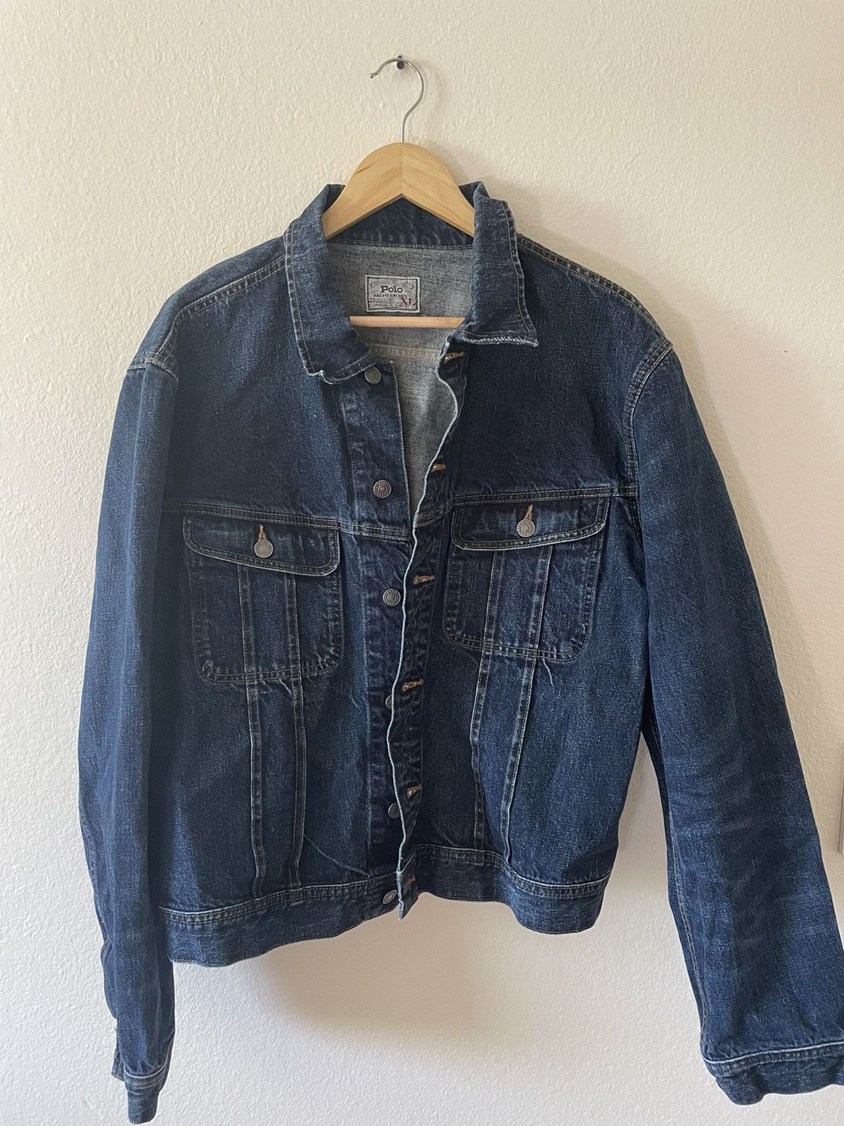 POL Star Textured Raw Hem Long Sleeve Denim Jacket