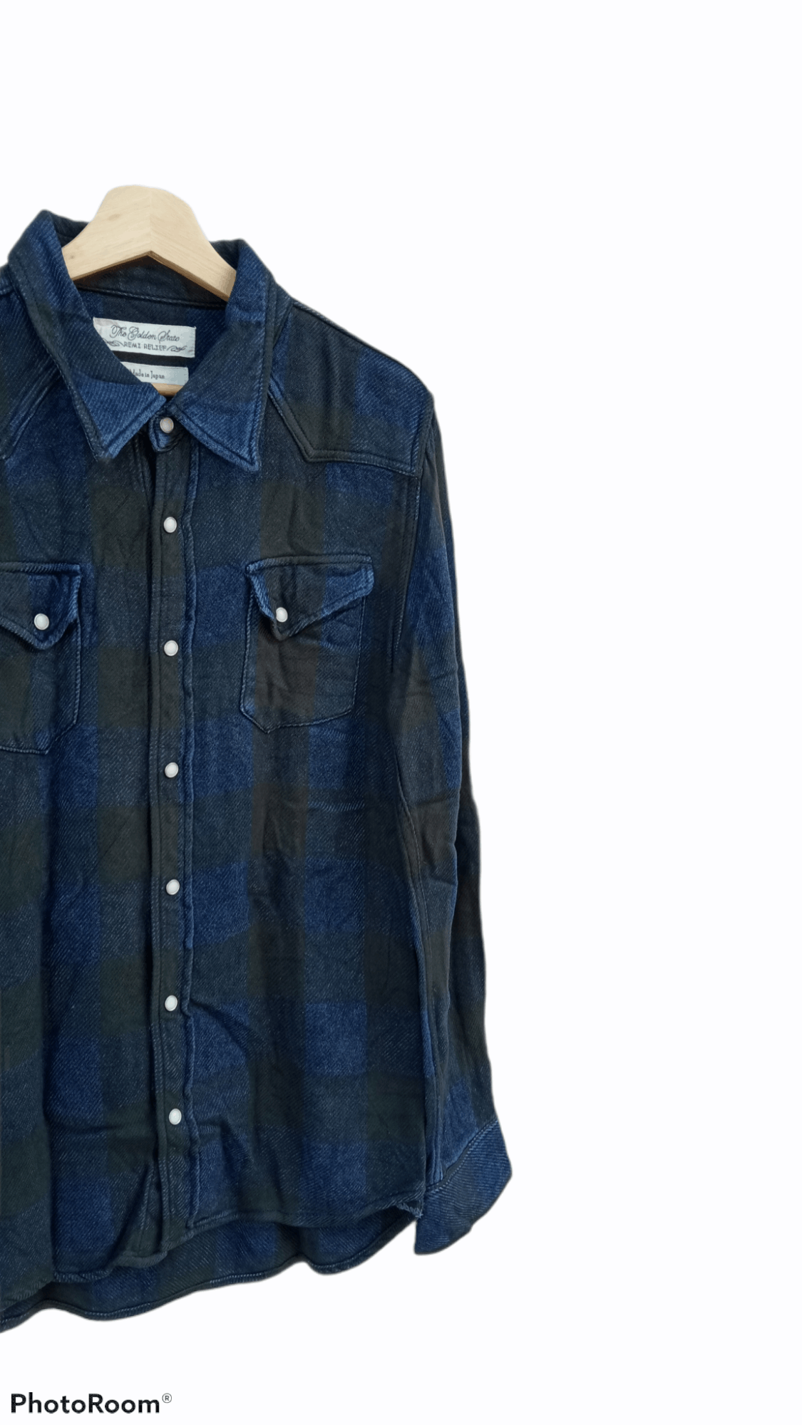 Indigo × Japanese Brand × Remi Relief 🔥🔥Remi Relief Indigo + Black Flannel Checkered Shirt Size US S / EU 44-46 / 1 - 4 Thumbnail