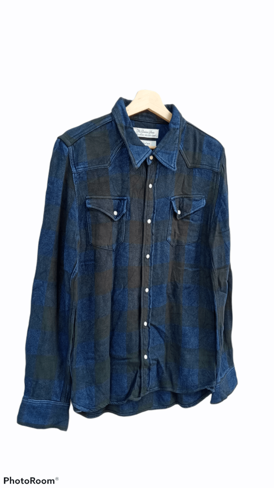 Indigo × Japanese Brand × Remi Relief 🔥🔥Remi Relief Indigo + Black Flannel Checkered Shirt Size US S / EU 44-46 / 1 - 2 Thumbnail