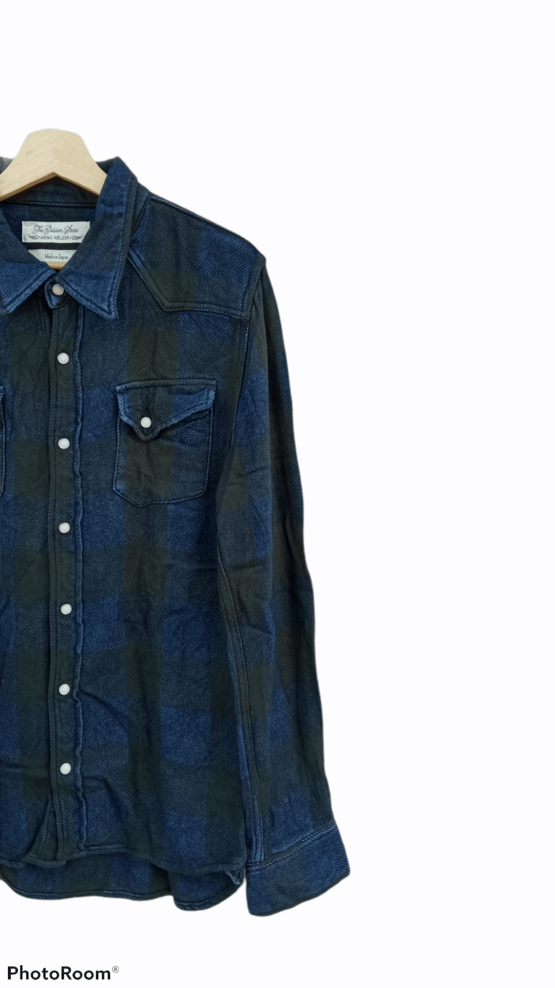 Indigo × Japanese Brand × Remi Relief 🔥🔥Remi Relief Indigo + Black Flannel Checkered Shirt Size US S / EU 44-46 / 1 - 6 Thumbnail