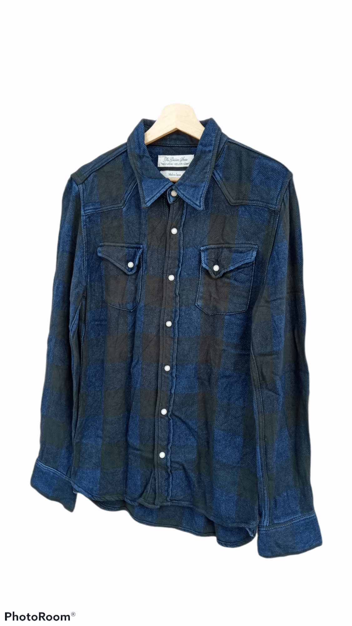 Indigo × Japanese Brand × Remi Relief 🔥🔥Remi Relief Indigo + Black Flannel Checkered Shirt Size US S / EU 44-46 / 1 - 3 Thumbnail