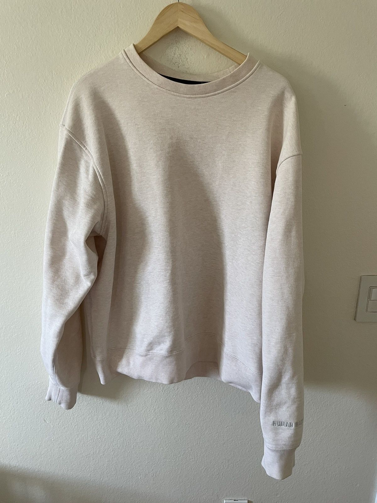 image of Adidas Human Race Crewneck Sweater in Pink, Men's (Size XL)