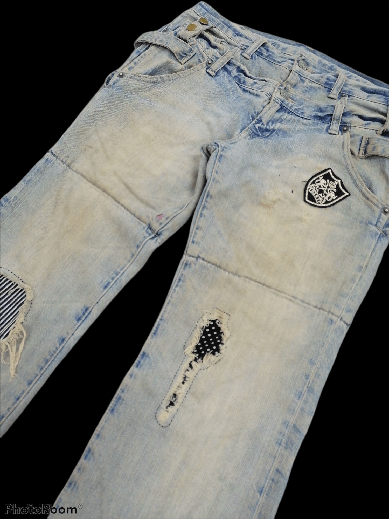 PPFM 🔥PPFM Double Waist Distressed Denim Jeans⚡⚡⚡ Size US 32 / EU 48 - 3 Thumbnail