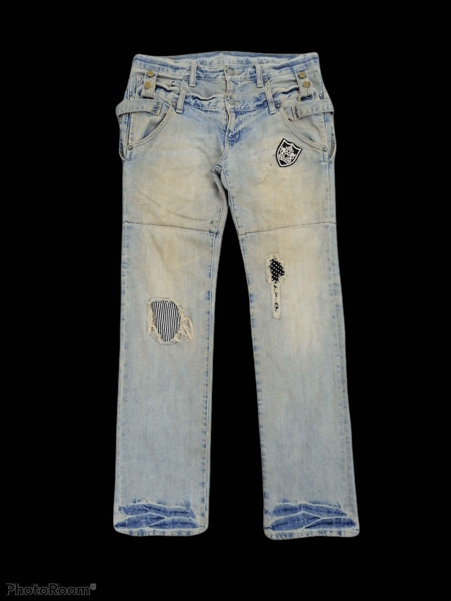 PPFM 🔥PPFM Double Waist Distressed Denim Jeans⚡⚡⚡ Size US 32 / EU 48 - 1 Thumbnail