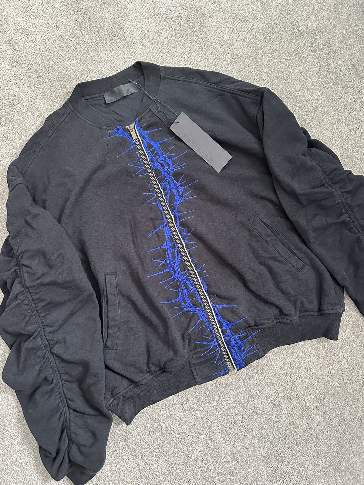 Haider Ackermann Ssense exclusive black and blue embroidered bomber Size US XS / EU 42 / 0 - 3 Thumbnail