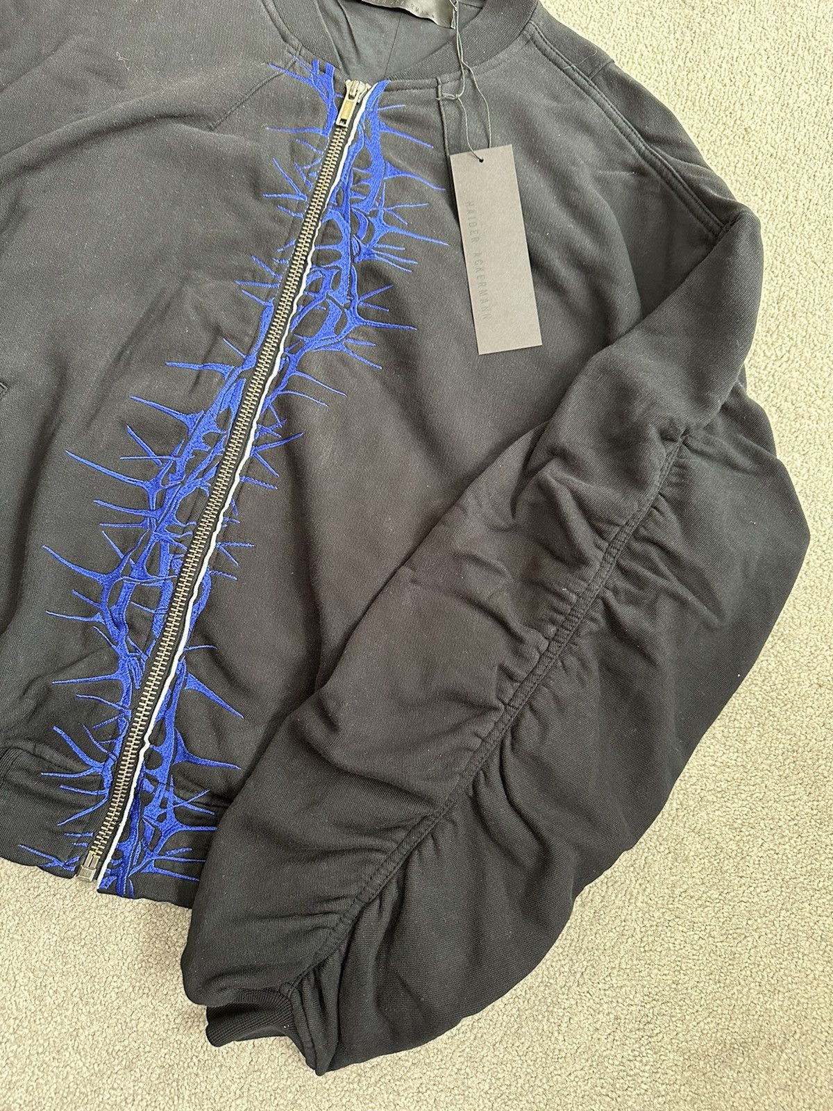Haider Ackermann Ssense exclusive black and blue embroidered bomber Size US XS / EU 42 / 0 - 4 Thumbnail