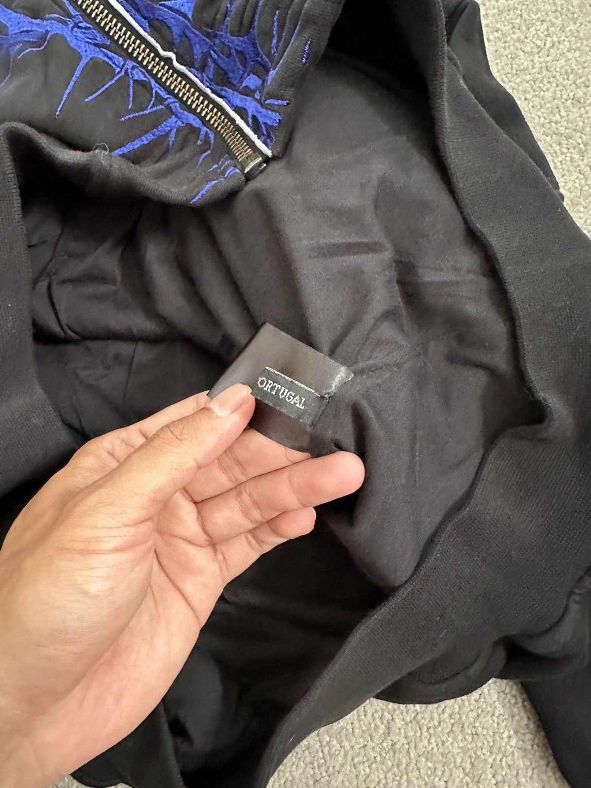 Haider Ackermann Ssense exclusive black and blue embroidered bomber Size US XS / EU 42 / 0 - 8 Thumbnail