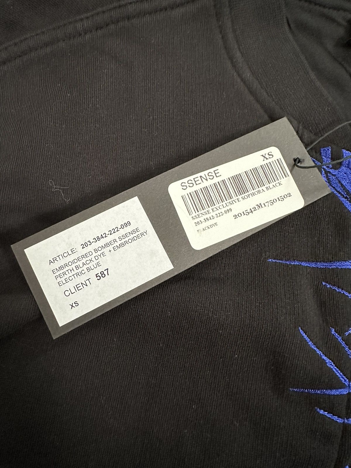 Haider Ackermann Ssense exclusive black and blue embroidered bomber Size US XS / EU 42 / 0 - 6 Thumbnail