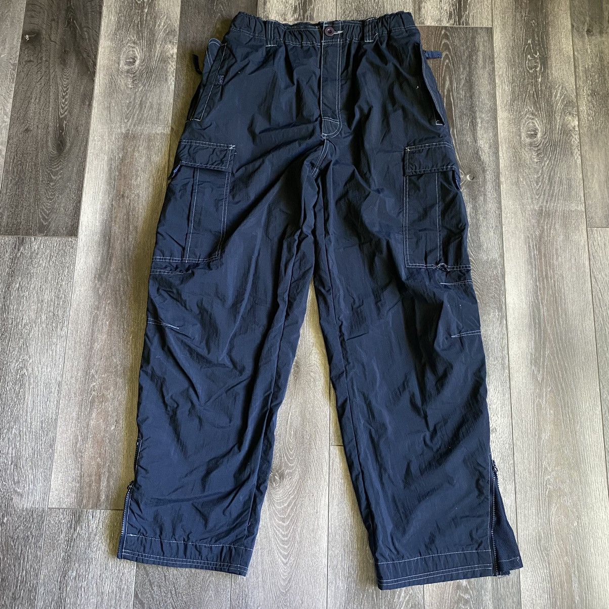 Japanese Brand Vintage 2000s Nesi AG Nylon Cargo Pocket Baggy Pants Size L Size US 32 / EU 48 - 1 Thumbnail